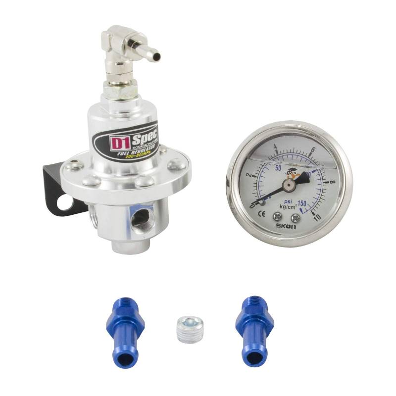 D1 Spec Benzindruckregler Universal Silber 2-8 Bar einstellbar mit Manometer von D1 Spec