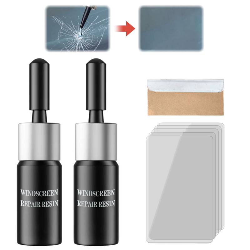 DABUG Windschutzscheibe Reparaturset,Auto Windshield Repair Kit,Glas Reparatur Flüssigkeit,Glas Reparatur Set,zur Reparatur von Windschutzscheiben, Rissen,in Sternform und Risse in Halbmondform von DABUG