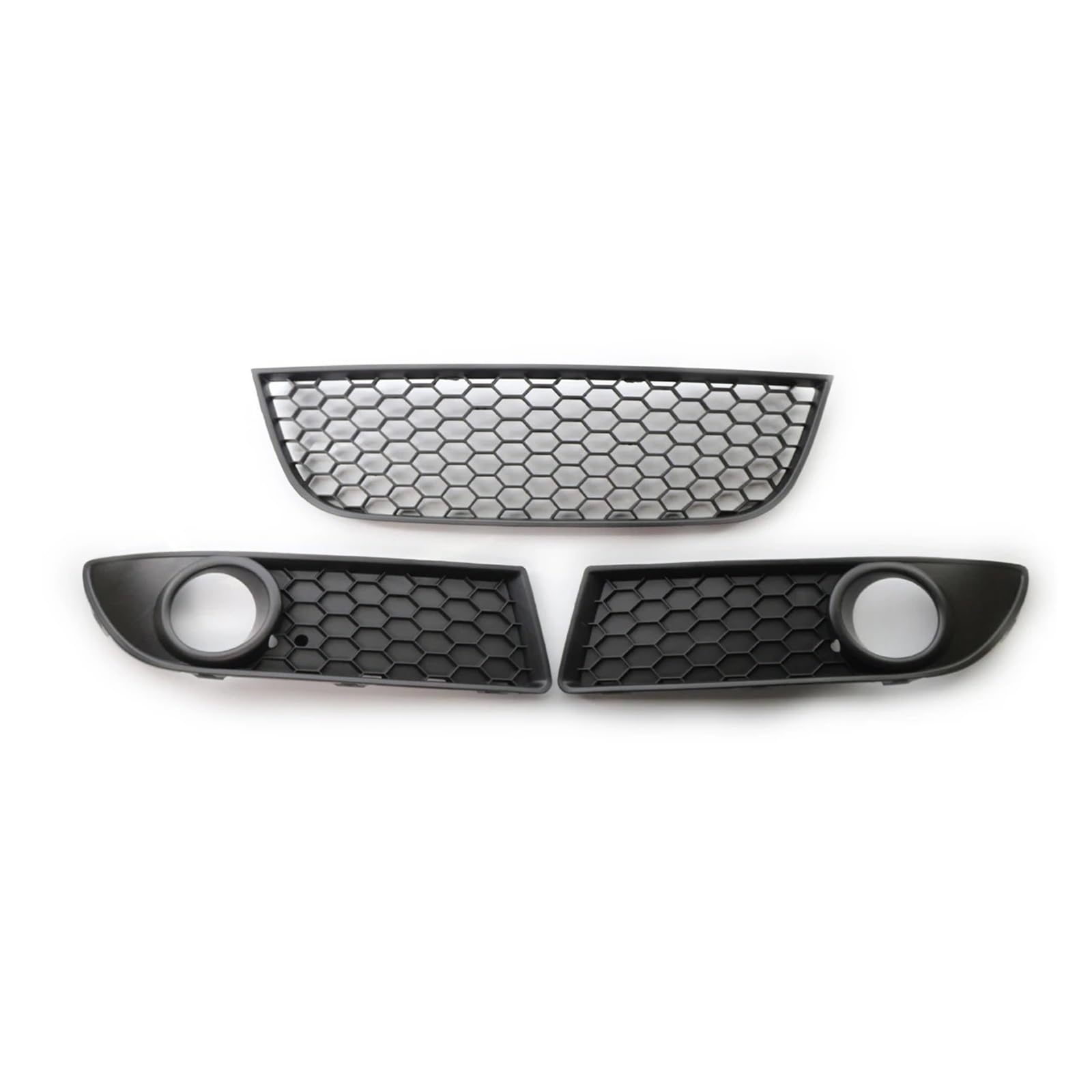 1 Paar Auto-Frontstoßstange, unterer Nebelscheinwerfer-Entlüftungsgrill, Grillabdeckung, kompatibel mit VW -Polo-GTI 2006 2007 2008 2009 MK4 9N3, ABS, Schwarz(3 PCS) von DACOLWZING