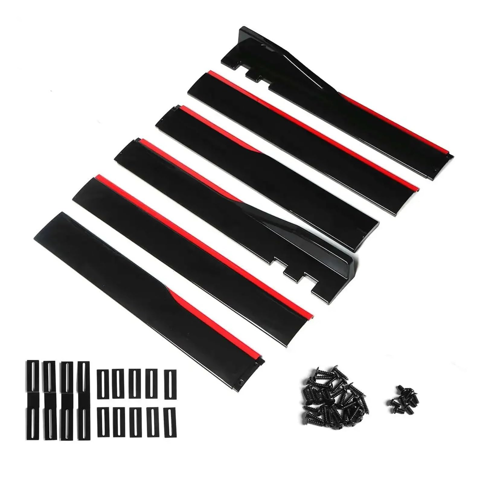 2,2 m 86,6 Zoll/2 m 78,7 Zoll Seitenschwellerverlängerung Winglet Splitter Schürzenabdeckung Kompatibel mit VW - Polo - AW - MK5 - MK6 - GTI - Passat - Jetta Autozubehör(2.2M Carbon Red) von DACOLWZING