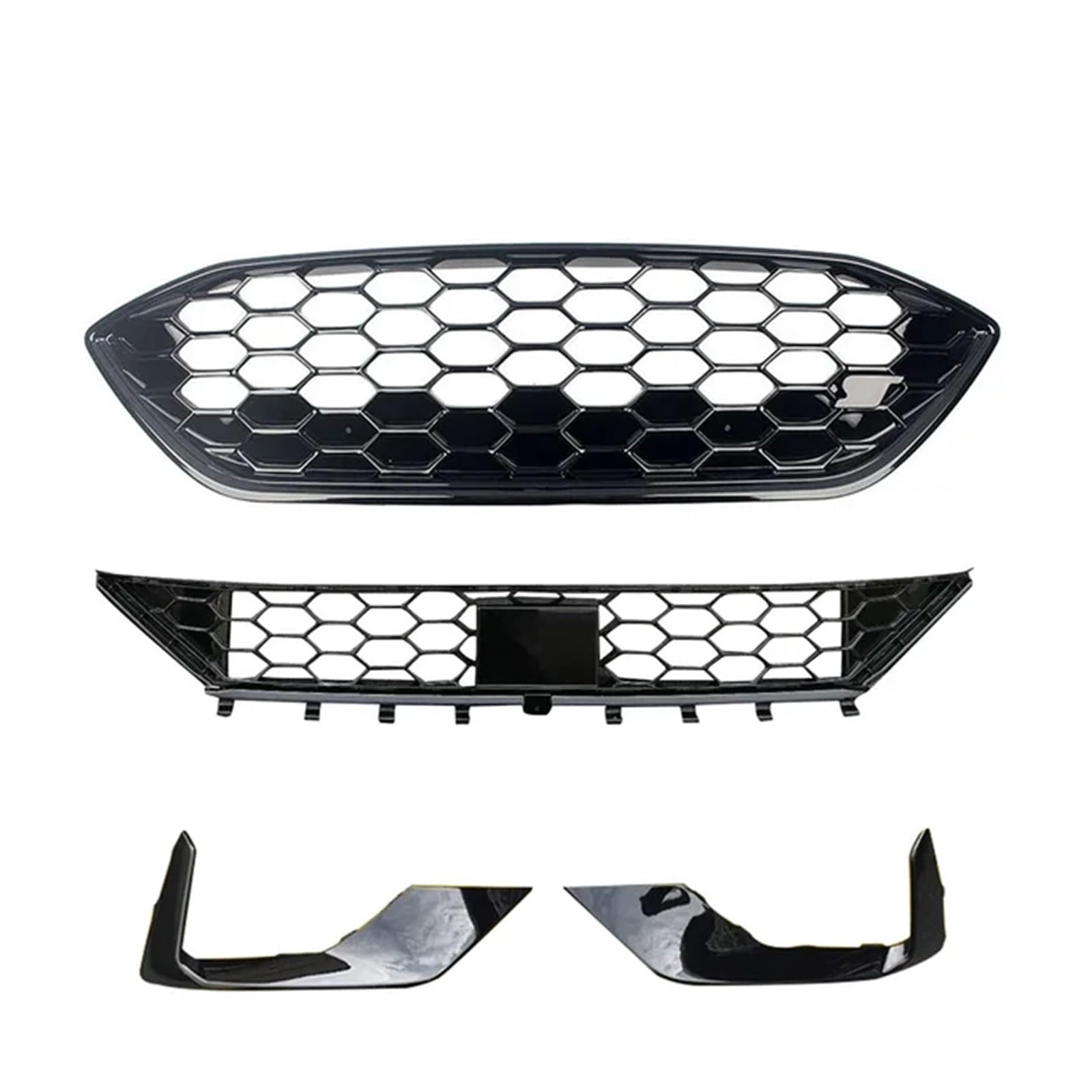 Auto Front Racing Billet Oberen und Unteren Stoßfänger Kühlergrill Facelift Grill Kompatibel for Focus ST ST-Line 2019 2020 MK4(Full Set) von DACOLWZING