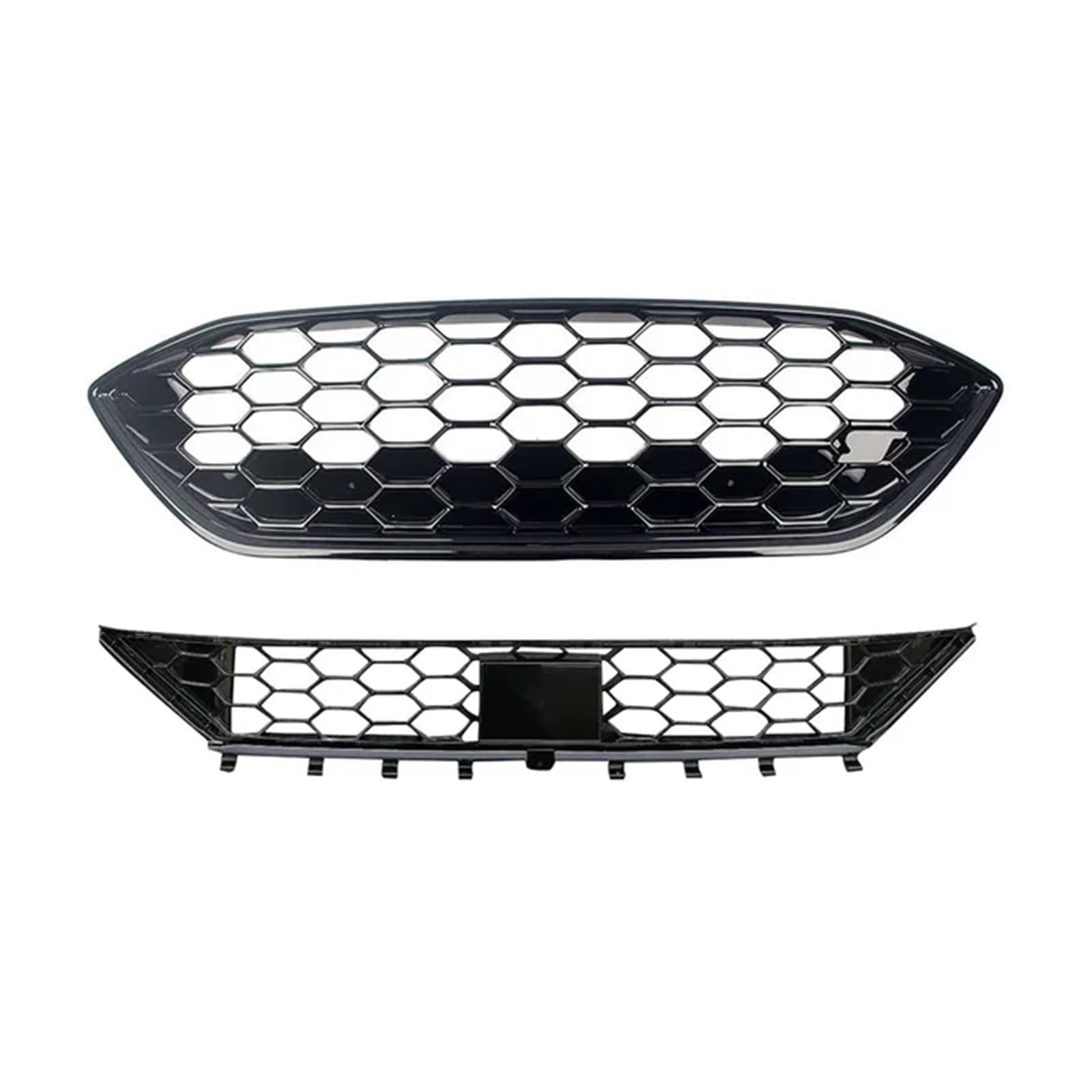 Auto Front Racing Billet Oberen und Unteren Stoßfänger Kühlergrill Facelift Grill Kompatibel for Focus ST ST-Line 2019 2020 MK4(Upper Lower) von DACOLWZING