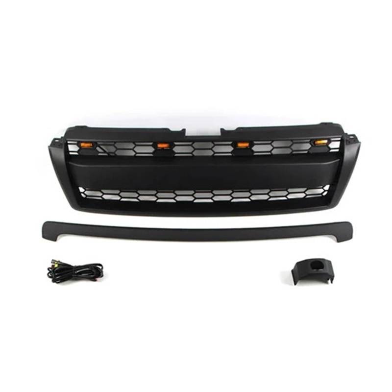 Auto Kühlergrill Kompatibel for Toyota -Land -Crusier -Prado Fj150 2010-2013 Front Stoßstange Oberen Kühlergrill Mit Bernstein Lichter Grille ABS(Black with LED) von DACOLWZING