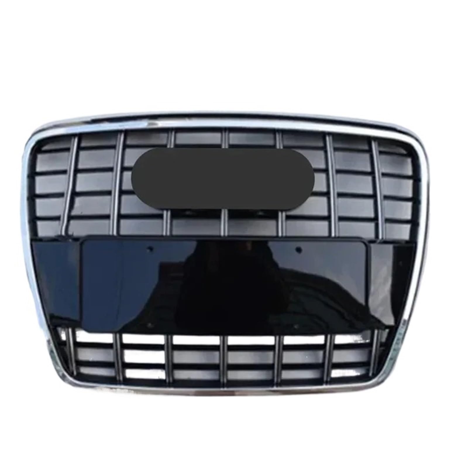 Auto-Kühlergrill for S6/RS6-Stil, Frontgrill, Motorhaubengrill, Chrom/Schwarz, kompatibel mit A6 C6 S6 4F SFG 2005–2011, Auto-Styling(Chrome Emblem) von DACOLWZING