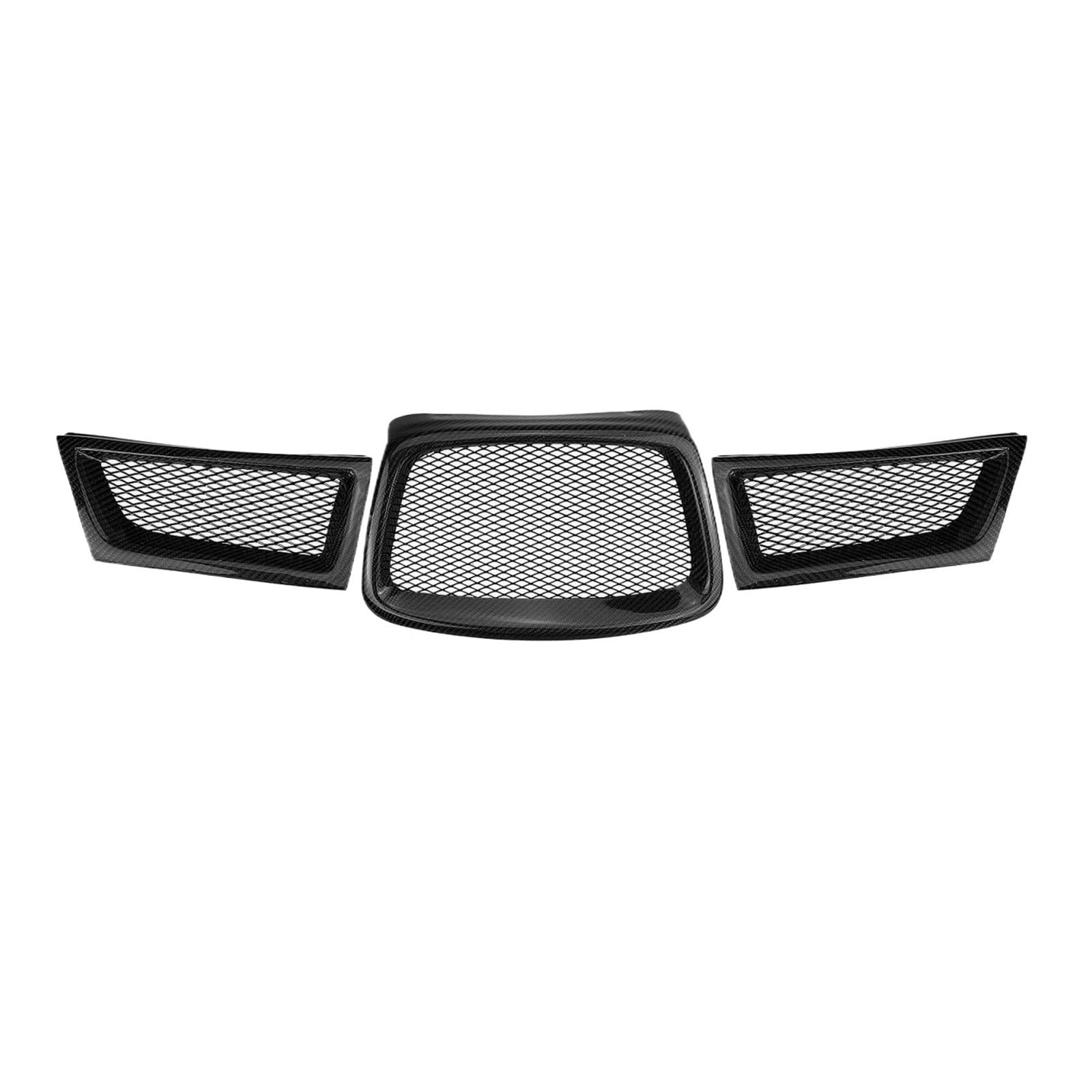 DACOLWZING 3 Stück Frontgrill Racing Grills kompatibel for Subaru -Impreza 9. WRX STI 2006–2007, Karbonfaser-Karosserie-Set, Gitter, Auto-Oberstoßstange, Haubengitter von DACOLWZING