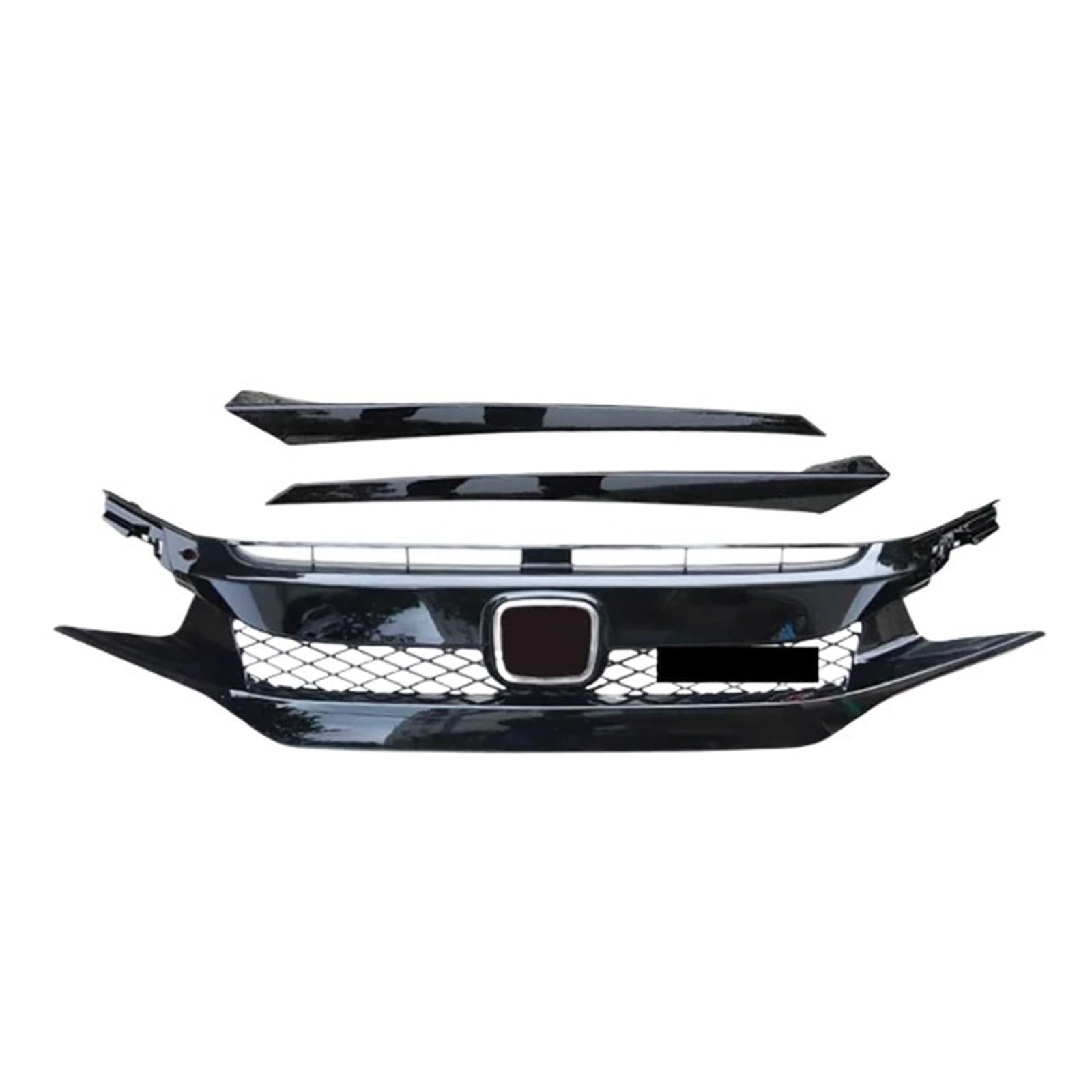 DACOLWZING Auto Front Stoßstange Grill Kompatibel for Civic 10th 2016-2021 modifizierte Maske Net Kühlergrill körper kit Auto Zubehör(16-18 Black Label 1) von DACOLWZING