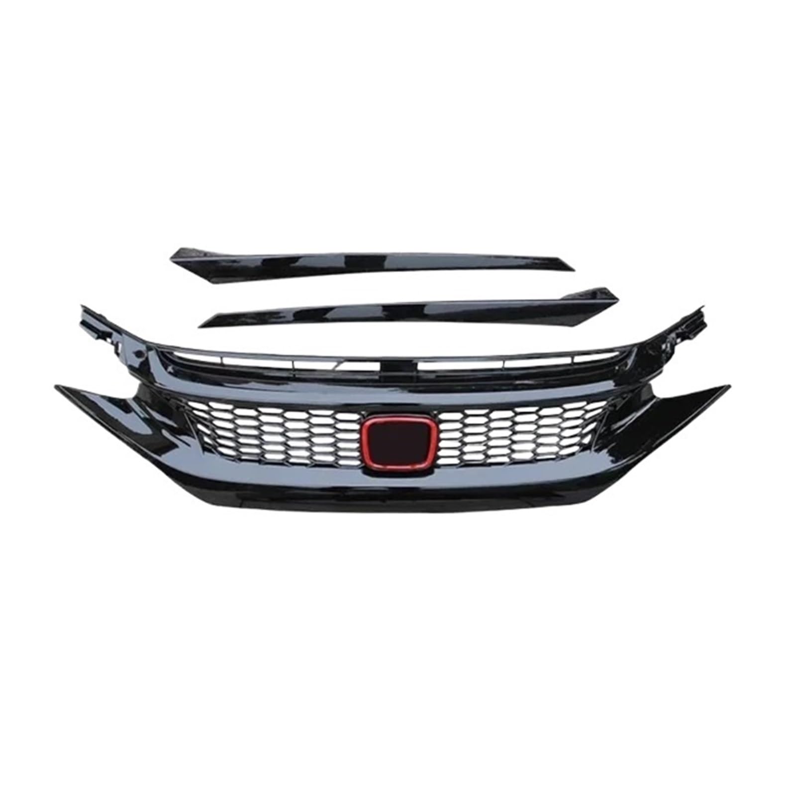 DACOLWZING Auto Front Stoßstange Grill Kompatibel for Civic 10th 2016-2021 modifizierte Maske Net Kühlergrill körper kit Auto Zubehör(16-18 red Label 2) von DACOLWZING