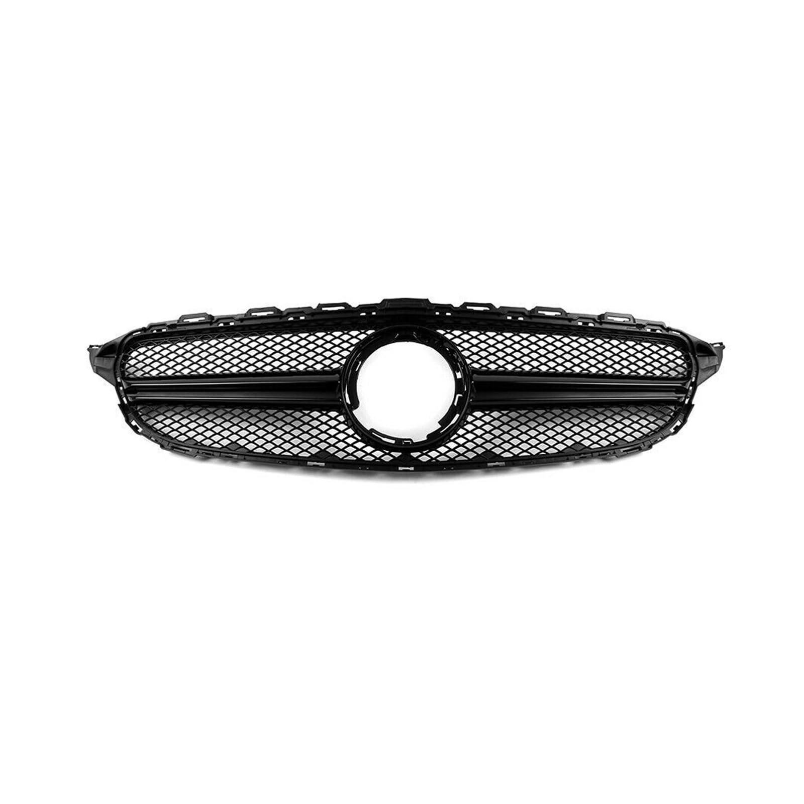 DACOLWZING Auto-Frontgrill, kein Kameraloch, obere Stoßstangenhaube, Netzgrill, kompatibel, kompatibel mit Benz W205 C-Klasse C200 C300 C43 AMG 2019 2020 2021(Black) von DACOLWZING