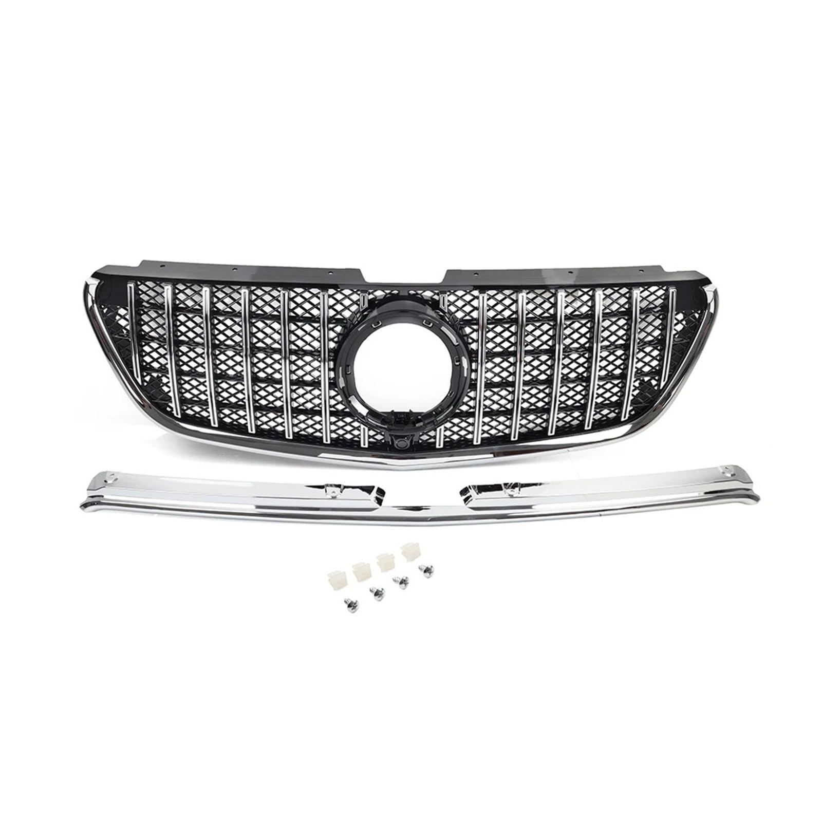 DACOLWZING Auto-Frontstoßstangengrill, Kühlergrill mit Emblem, kompatibel for Mercedes-Benz W447 Metris Vito 2016+(Chrome) von DACOLWZING