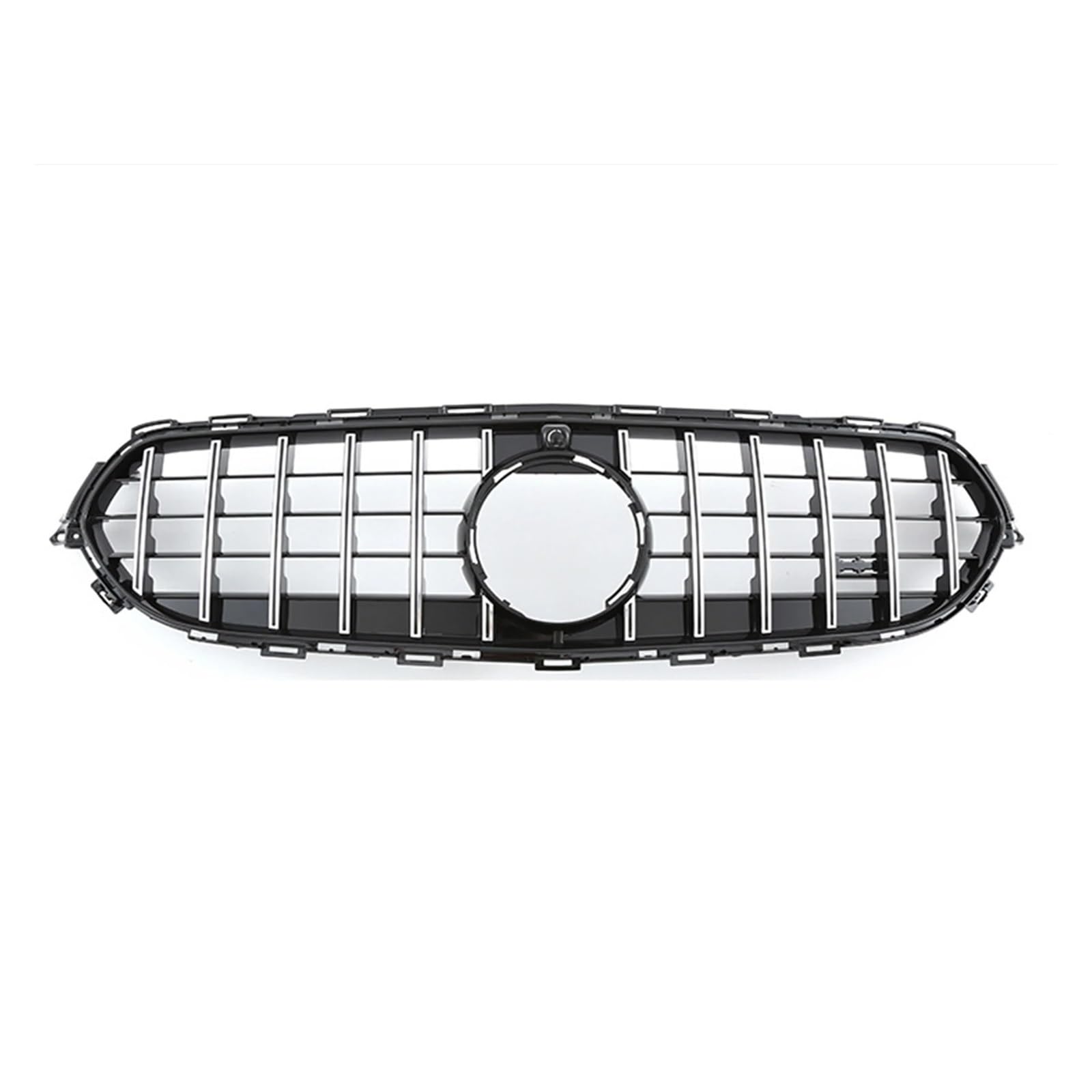 DACOLWZING Frontgrill, kompatibel mit Mercedes-Benz E-Klasse W213 2021–2022, GT-Stil, silberfarben, obere Stoßstangenhaube, Netz-Renngrillgitter mit Kameraloch von DACOLWZING