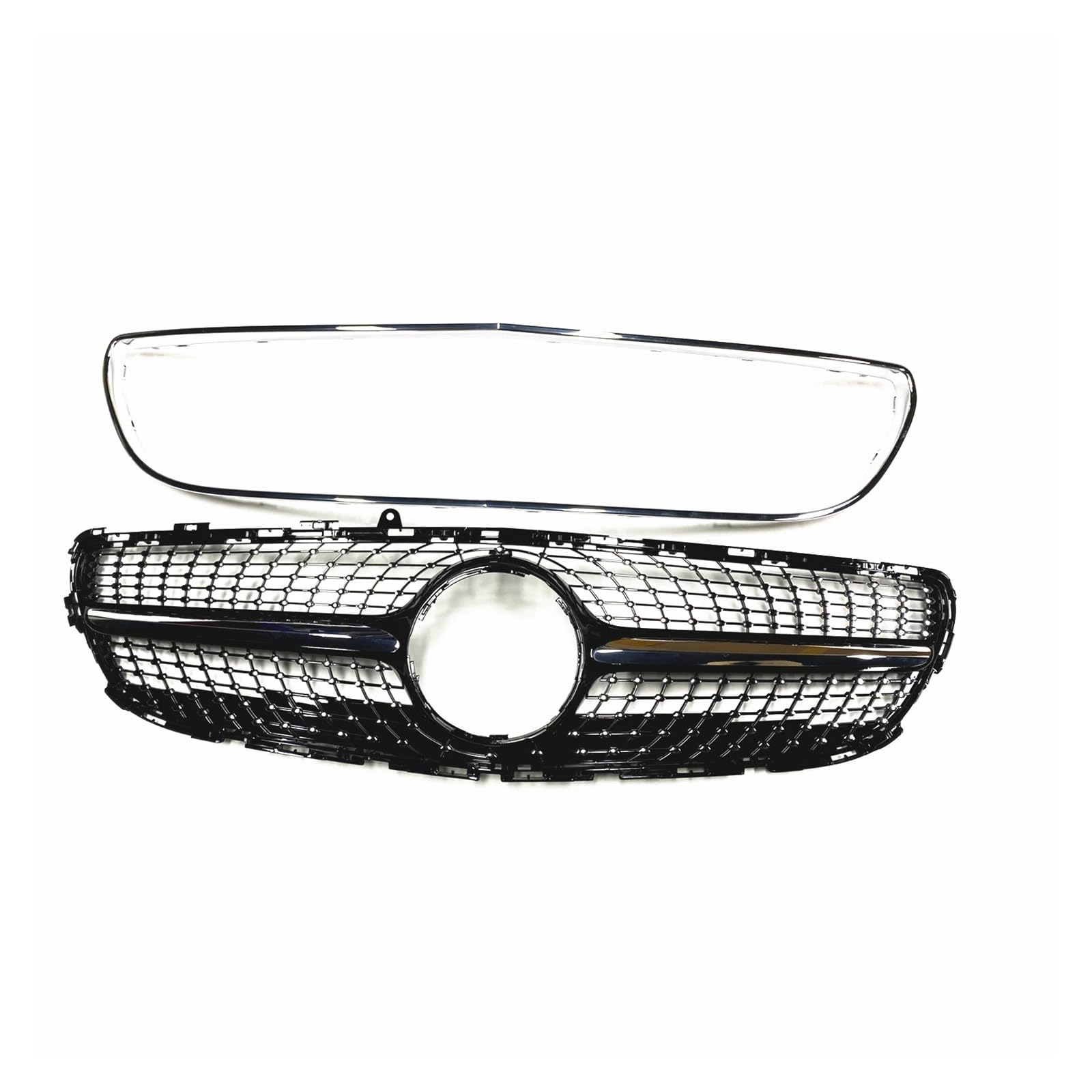 DACOLWZING Frontgrill mit Grillrahmen, oberer Stoßstangenhaubengitter, kompatibel for Mercedes-Benz W218 CLS-Klasse CLS260 CLS300 CLS320 CLS350 CLS400 2015–2018(Black) von DACOLWZING