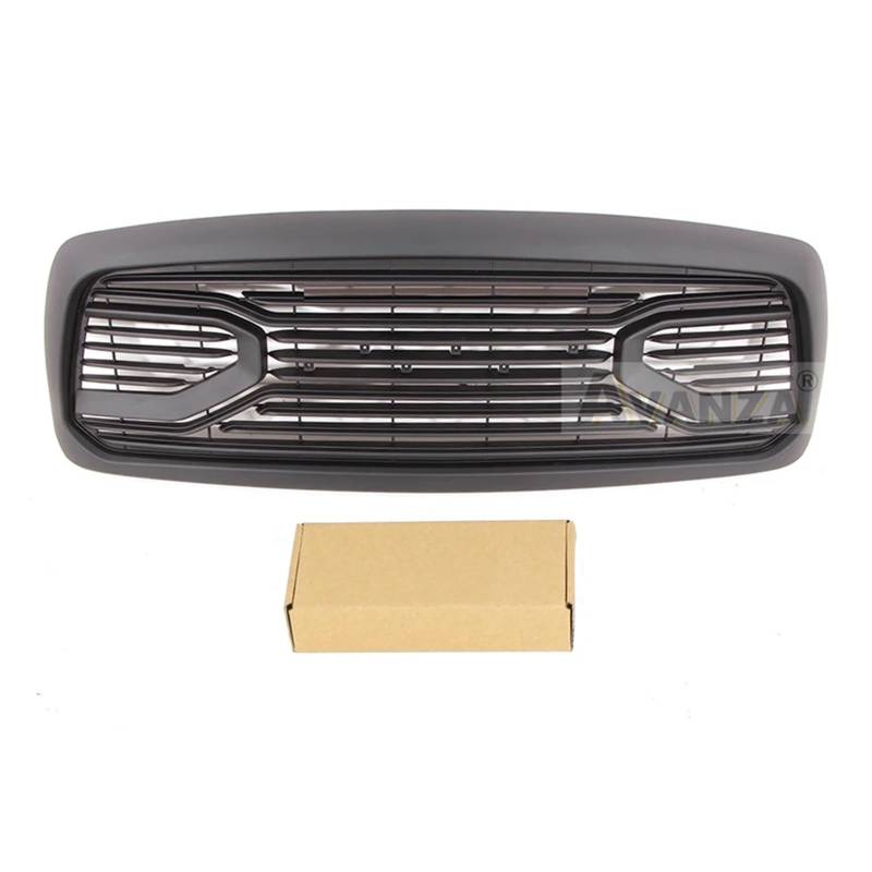 DACOLWZING Frontgrill mit Licht, kompatibel for Dodge Ram 1500 2002–2005. Oberer Renngrill im Martin-Stil(Black) von DACOLWZING