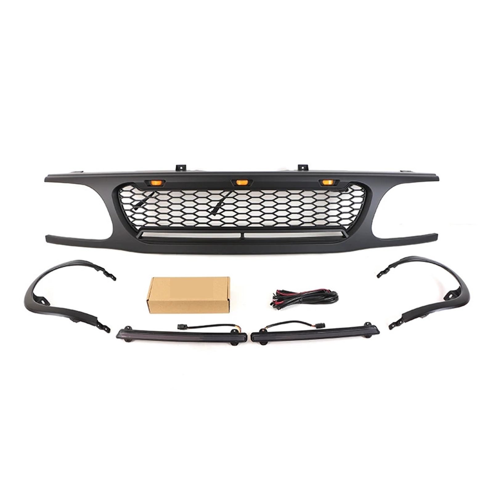 DACOLWZING Frontgrill mit Lichtleiste, kompatibel mit Explorer 1995–2001 Modifikation Racing Grill(with Light bar) von DACOLWZING