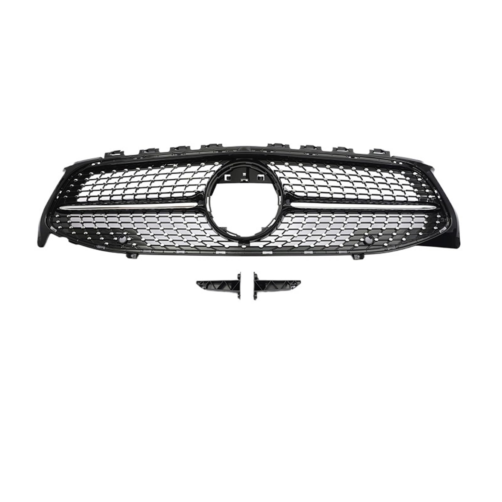 DACOLWZING Kompatibel for Benz CLA W118 CLA180 CLA200 CLA250 CLA260 CLA45 2019–2024, Schwarz-Silber-Facelift-Grill, Frontstoßstange, GT-Diamant-AMG-Grill(Diamond Black WO) von DACOLWZING