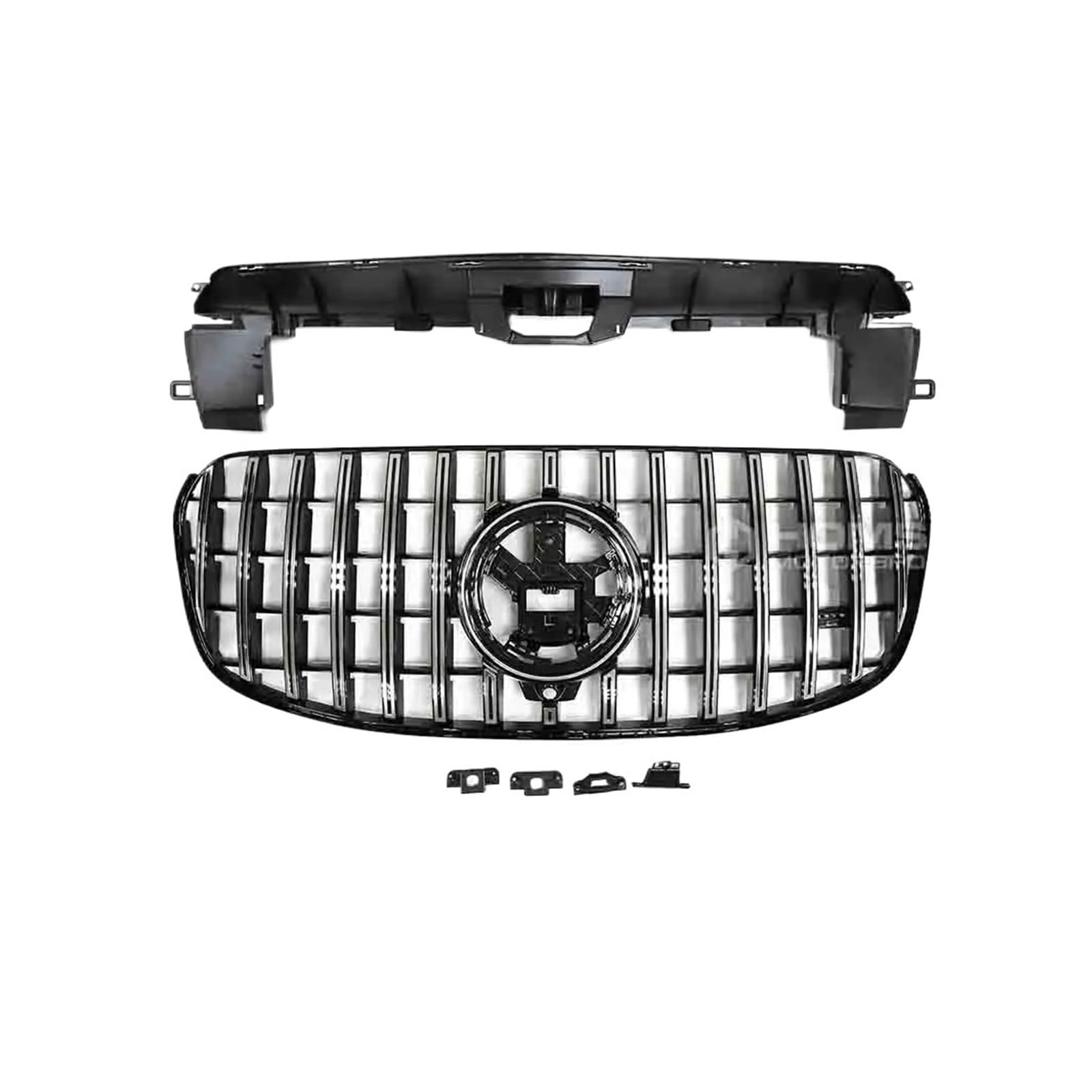 DACOLWZING Kompatibel for Benz GLS Klasse X167 Front Racing Grille 2024+ Frontstoßstange GT Grille Frontgrill Panmerican Grille(Silver 2024) von DACOLWZING