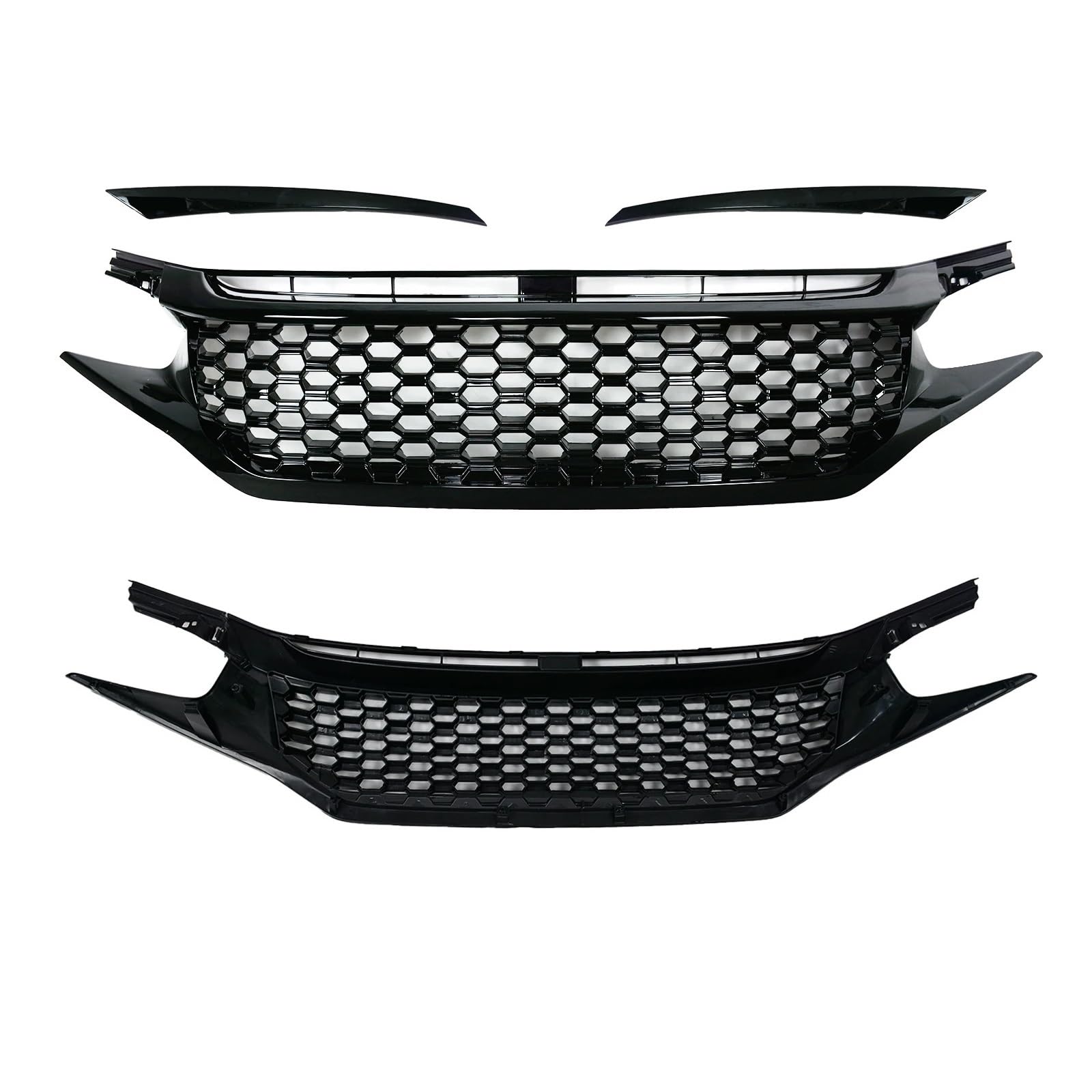 DACOLWZING Kompatibel for Civic 10. Generation 2016 2017 2018 2019 Modifizierter Frontgrill Frontstoßstange Mesh Racing Grill Gitter for Zierleisten von DACOLWZING