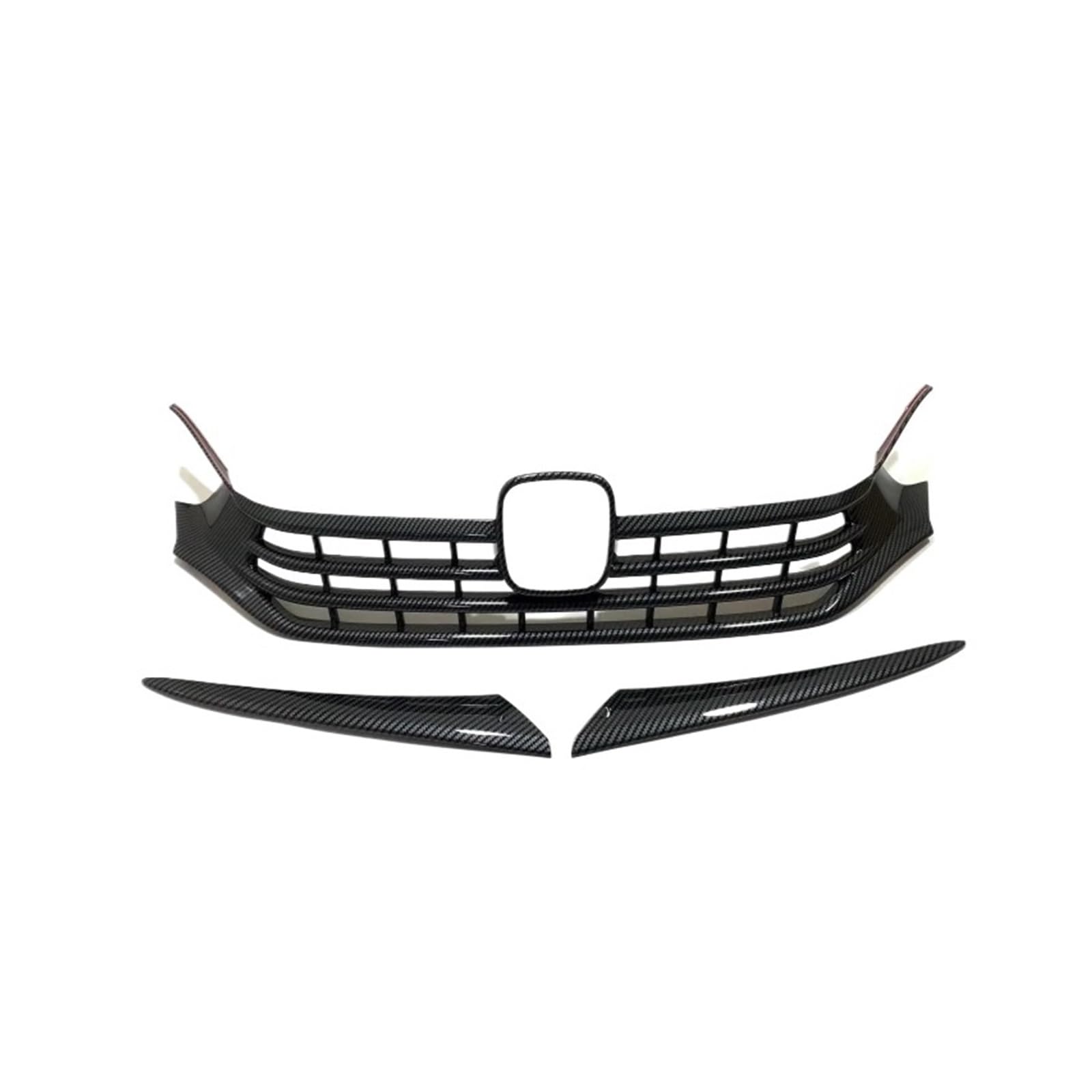 DACOLWZING Kompatibel for Civic 11th gen 2022 2023 Auto Front Center Grille Net Trim Streifen Modifizierte vordere mesh Abdeckung Dekoration Zubehör(ABS carbonfiber) von DACOLWZING