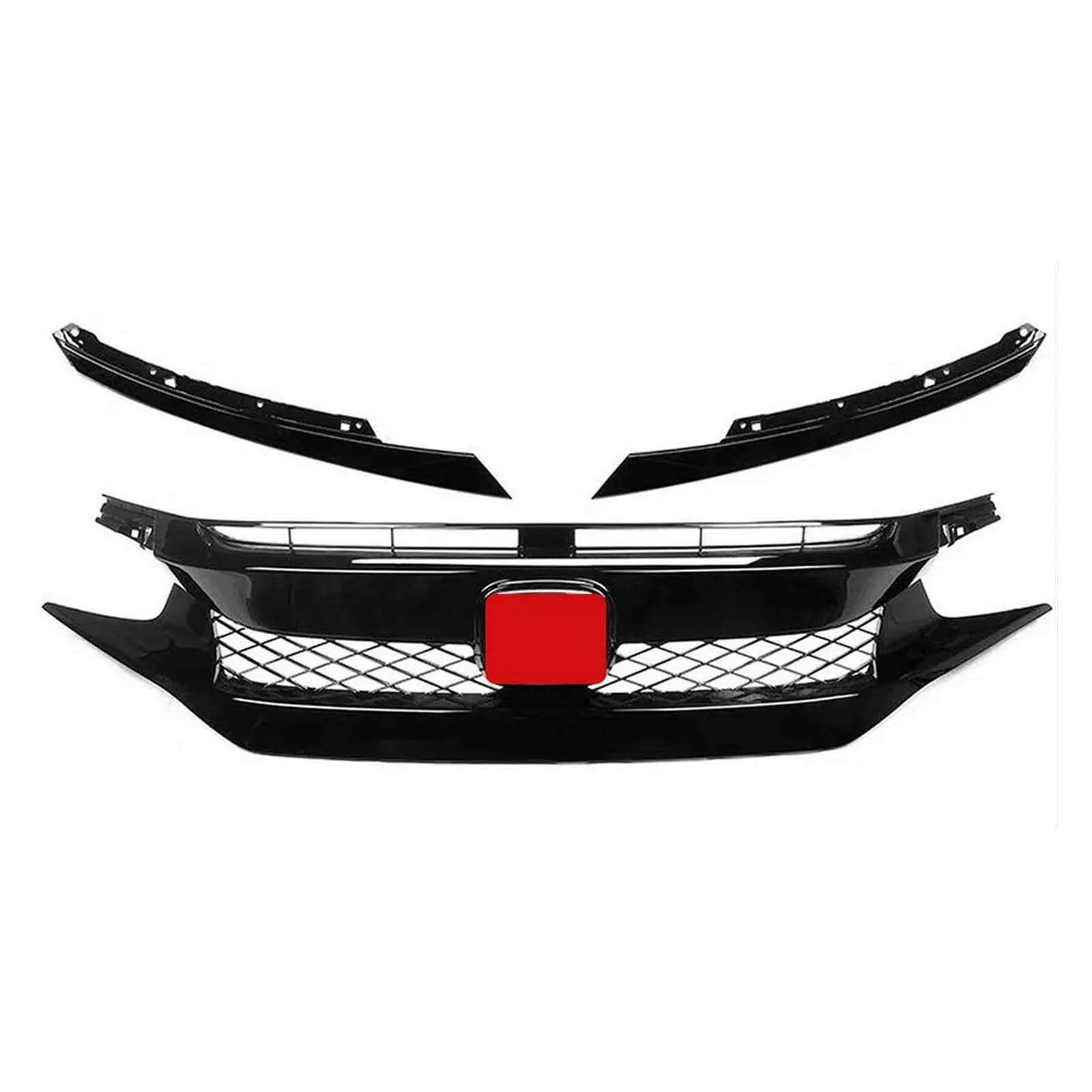 DACOLWZING Kompatibel for Civic The 10th Generation Typer Small Honeycomb 2016–2018. Frontgrill, Frontgitter, Fronthaube, Waben-Styling-Dekoration(A-Red-16-18) von DACOLWZING