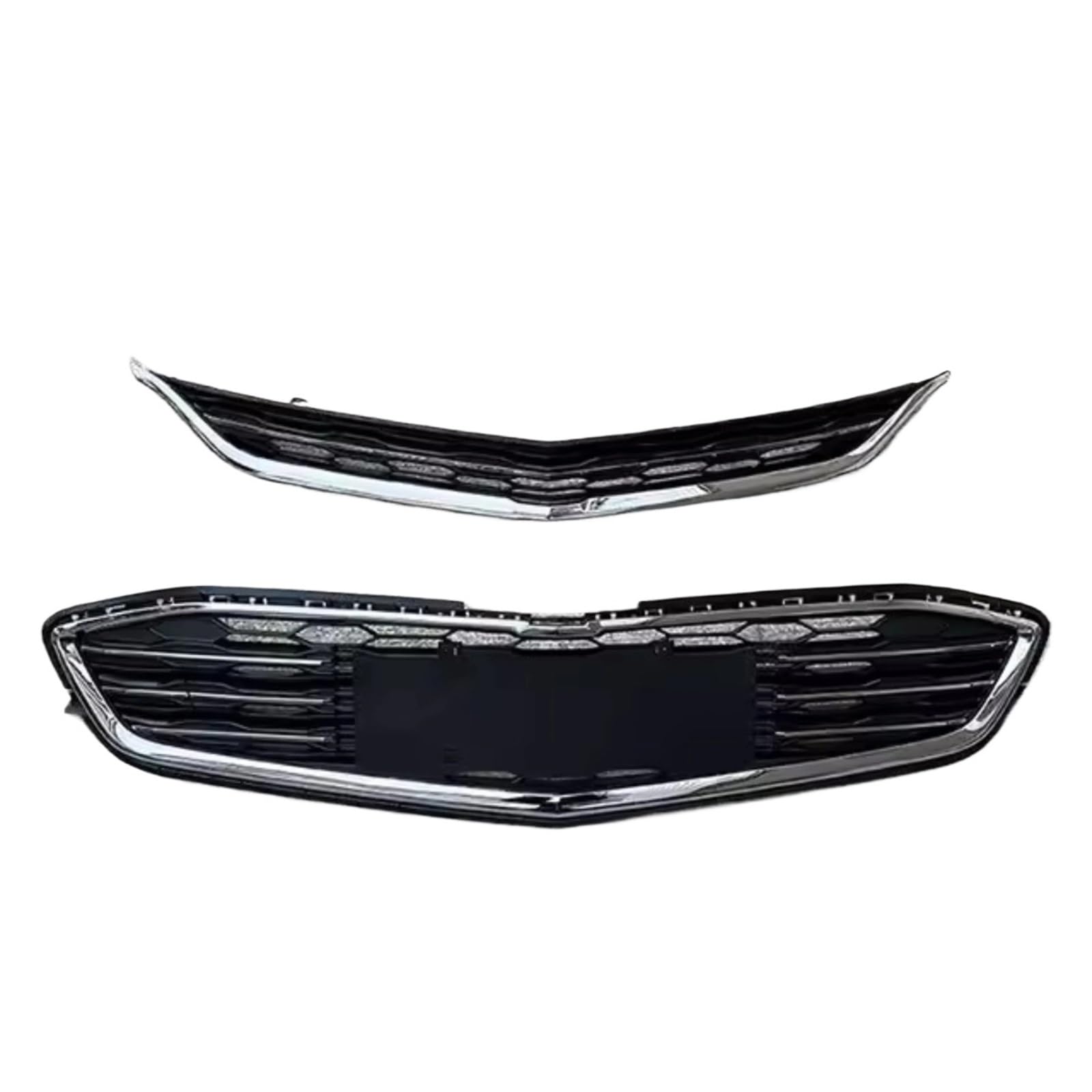 DACOLWZING Kompatibel for Malibu XL 2016–2018, vorne Oben, Kühlergrill unten, Kühlergrill, Chrommaske, Karosserie-Set, Autozubehör(Deluxe Grille 2pcs) von DACOLWZING