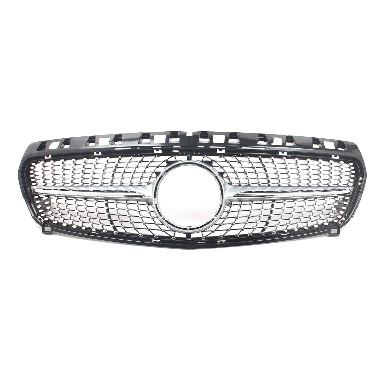 DACOLWZING Kompatibel for Mercedes-Benz A-Klasse W176 2013 2014 2015 A180 A200 A250 Diamond Style Grill Frontstoßstangengrill(A-Black Silver) von DACOLWZING