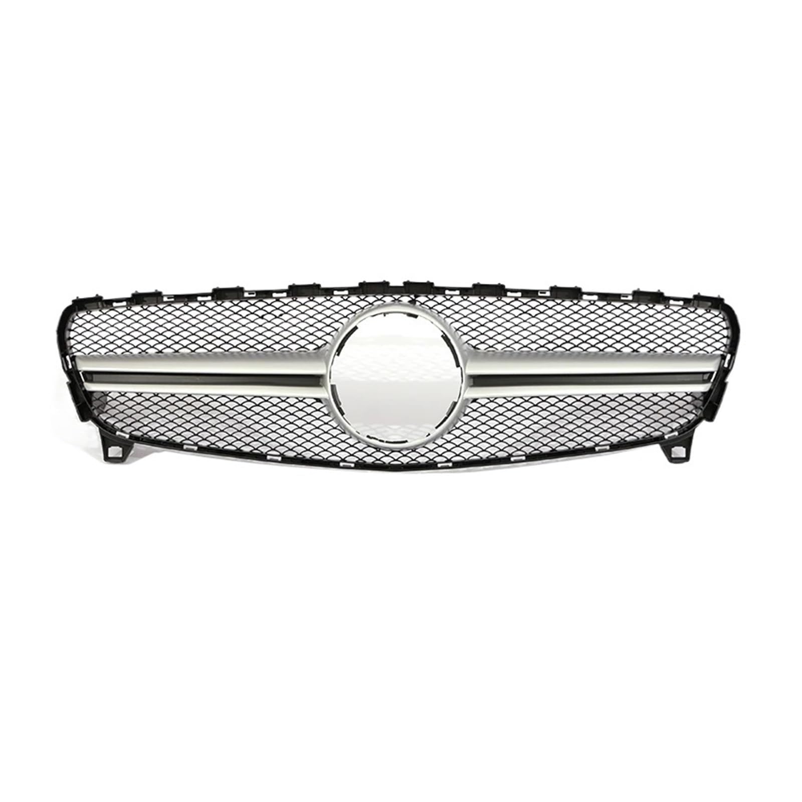 DACOLWZING Kompatibel for Mercedes-Benz A-Klasse W176 A35 A180 A200 A250 2016–2018. Frontstoßstangenkühler, Diamanten, GT-AMG-Kühlergrill, Schwarz und Silber(AMG Sliver 16-18) von DACOLWZING