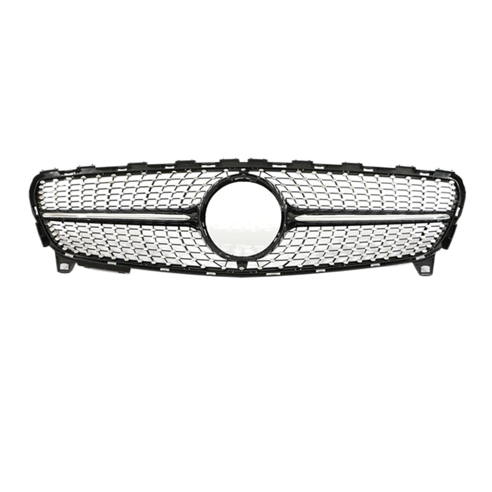 DACOLWZING Kompatibel for Mercedes-Benz A-Klasse W176 A35 A180 A200 A250 2016–2018. Frontstoßstangenkühler, Diamanten, GT-AMG-Kühlergrill, Schwarz und Silber(Diamond Black 16-18) von DACOLWZING