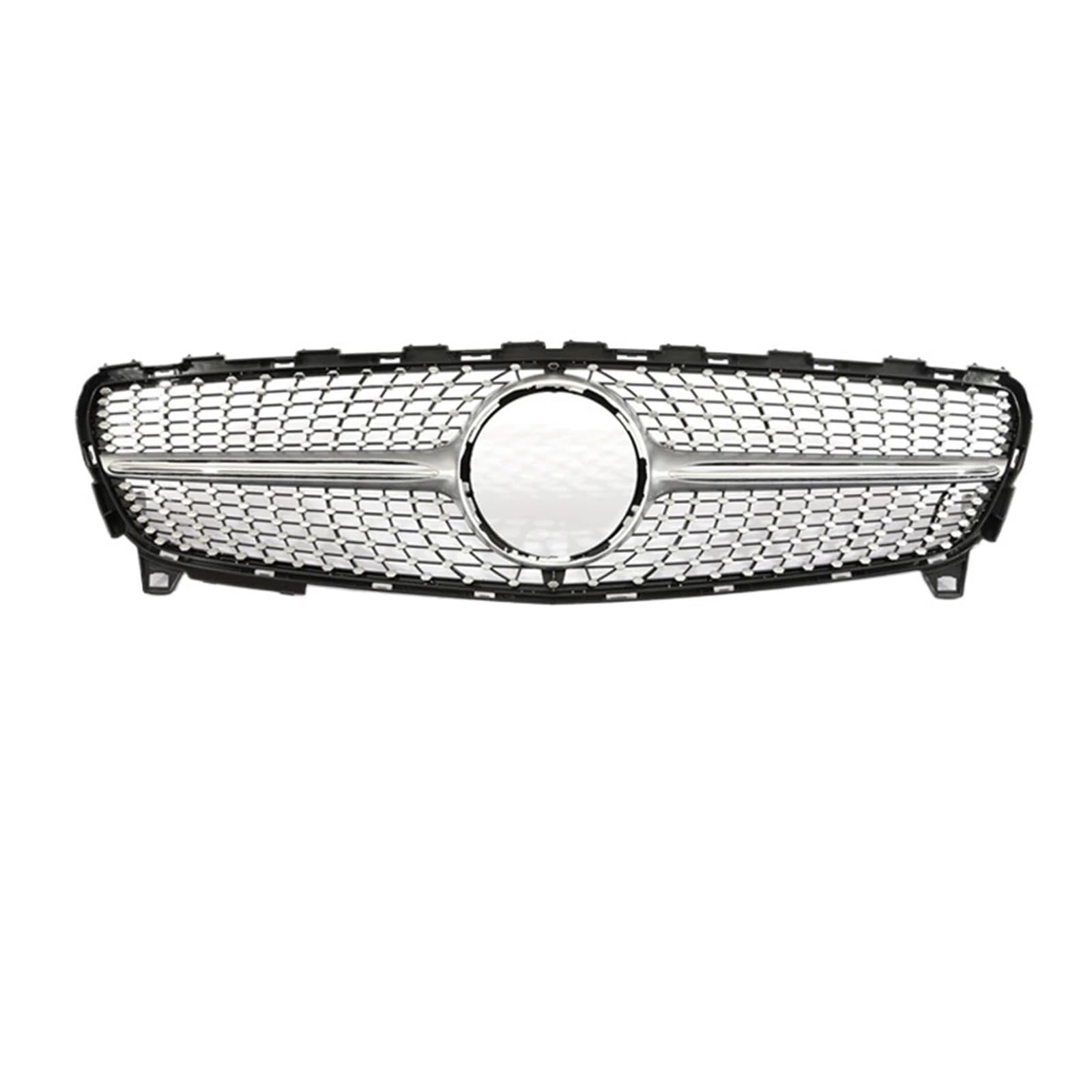 DACOLWZING Kompatibel for Mercedes-Benz A-Klasse W176 A35 A180 A200 A250 2016–2018. Frontstoßstangenkühler, Diamanten, GT-AMG-Kühlergrill, Schwarz und Silber(Diamond Sliver 16-18) von DACOLWZING