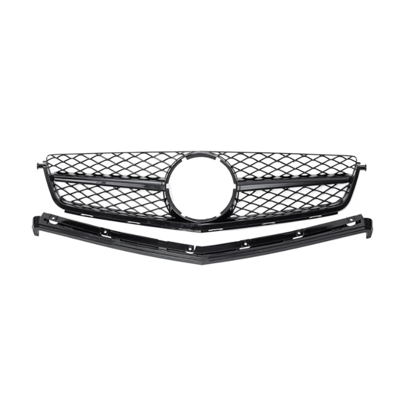 DACOLWZING Kompatibel for Mercedes-Benz C-Klasse W204 C63 for AMG 2008 2009 2010 2011 Frontstoßstangengrill Haubengrill Tuning-Grills(Black) von DACOLWZING