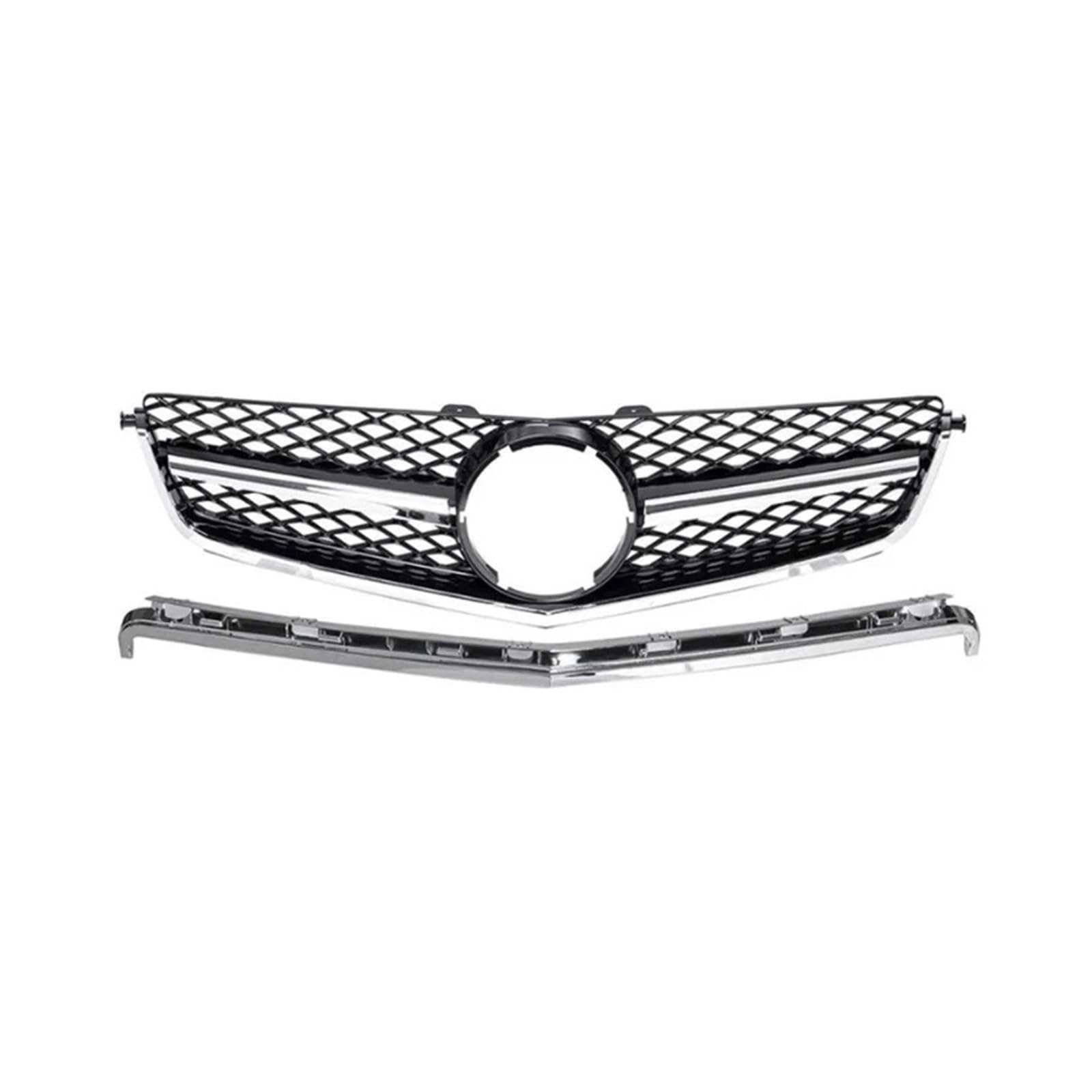 DACOLWZING Kompatibel for Mercedes-Benz C-Klasse W204 C63 for AMG 2008 2009 2010 2011 Frontstoßstangengrill Haubengrill Tuning-Grills(Silver) von DACOLWZING