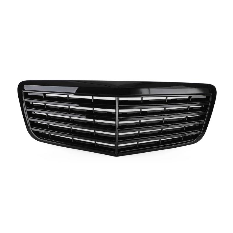 DACOLWZING Kompatibel for Mercedes-Benz W211 E350 500 2007–2009 AMG, glänzendes Schwarz, Autozubehör, Frontgrill, Mittelhaube, Kühlergrill, Stoßstange von DACOLWZING