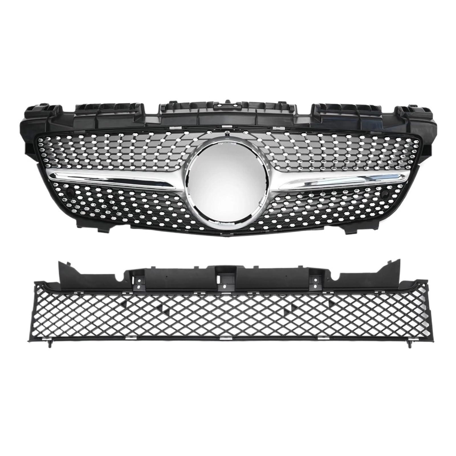 DACOLWZING Kompatibel for Mercedes R172 Benz SLK 2011–2015, for Diamant-GT-Stil, vorne im Kühlergrill, Stoßstangengrill, mittleres Gitternetz, Tuning-Teil(Red) von DACOLWZING