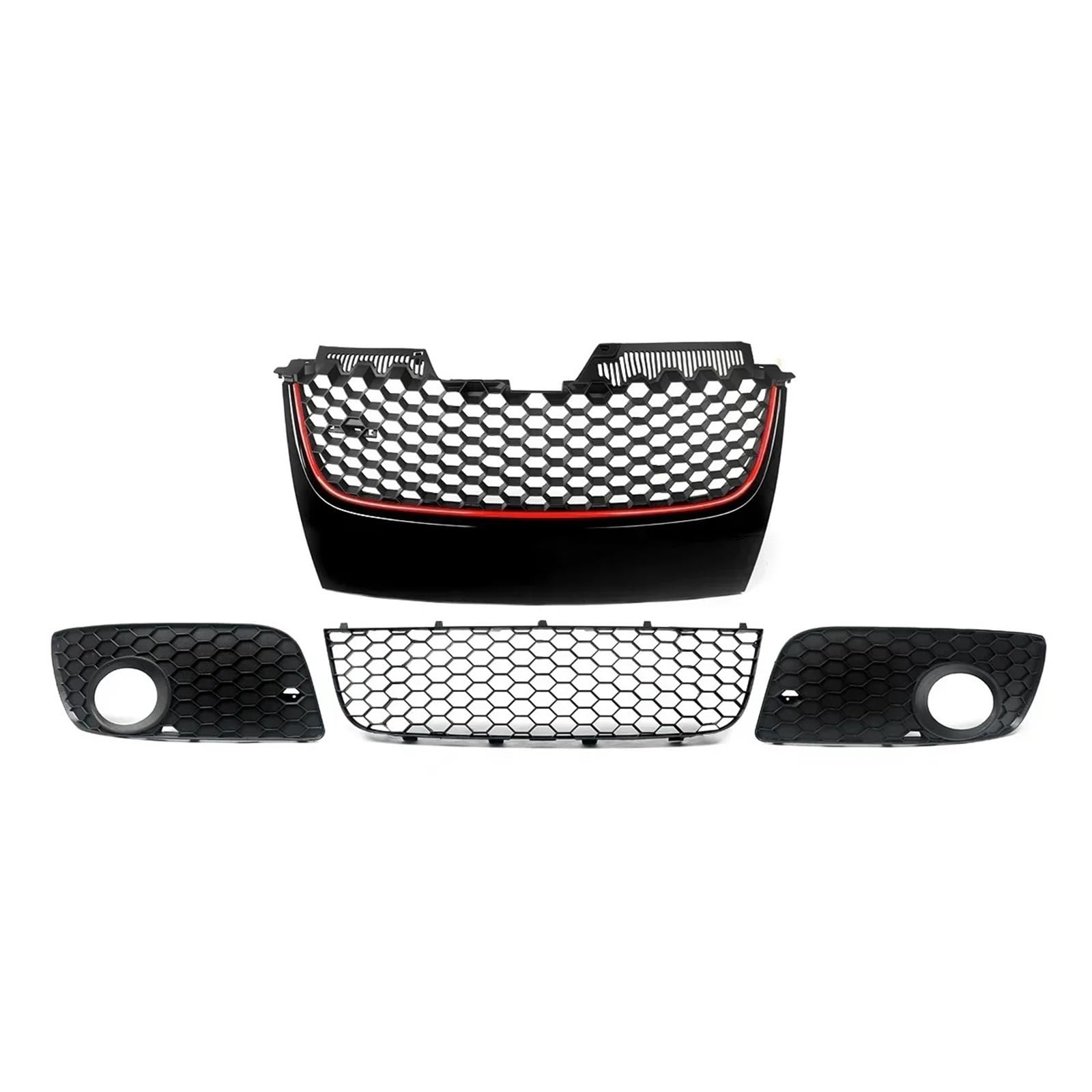 DACOLWZING Kompatibel for VW – Jetta Golf / MK5 GTI 2006–2009, Nebelscheinwerfer, LED-Licht, Kühlergrill-Abdeckung, schwarzes ABS, Autozubehör von DACOLWZING