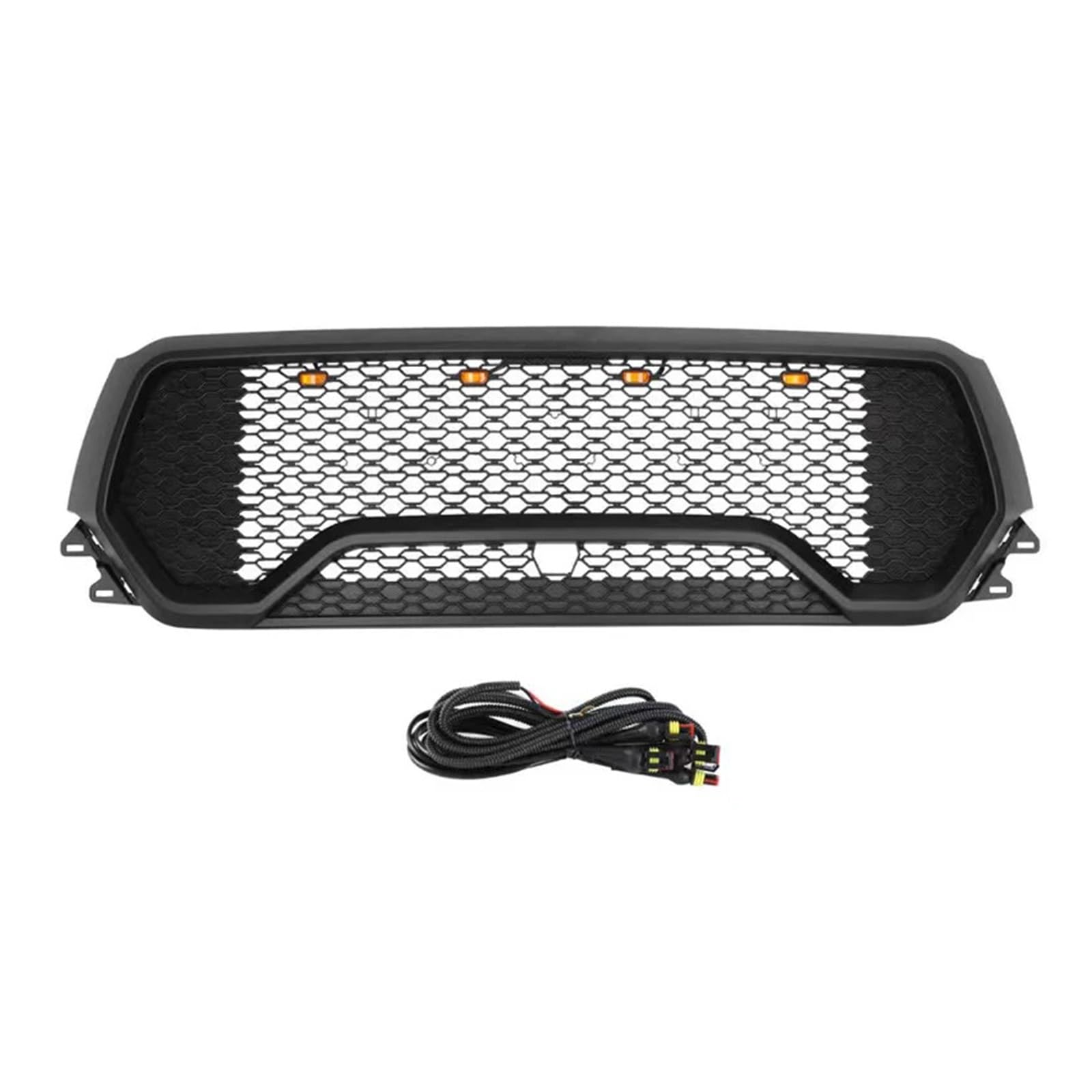 DACOLWZING Modifizierter Kühlergrill kompatibel for Dodge -Ram 1500 2019 2020 2021 2022 Auto-Frontgrill mit leichten Auto-Außenteilen ABS Schwarze Stoßstangenmaske(Amber Light) von DACOLWZING