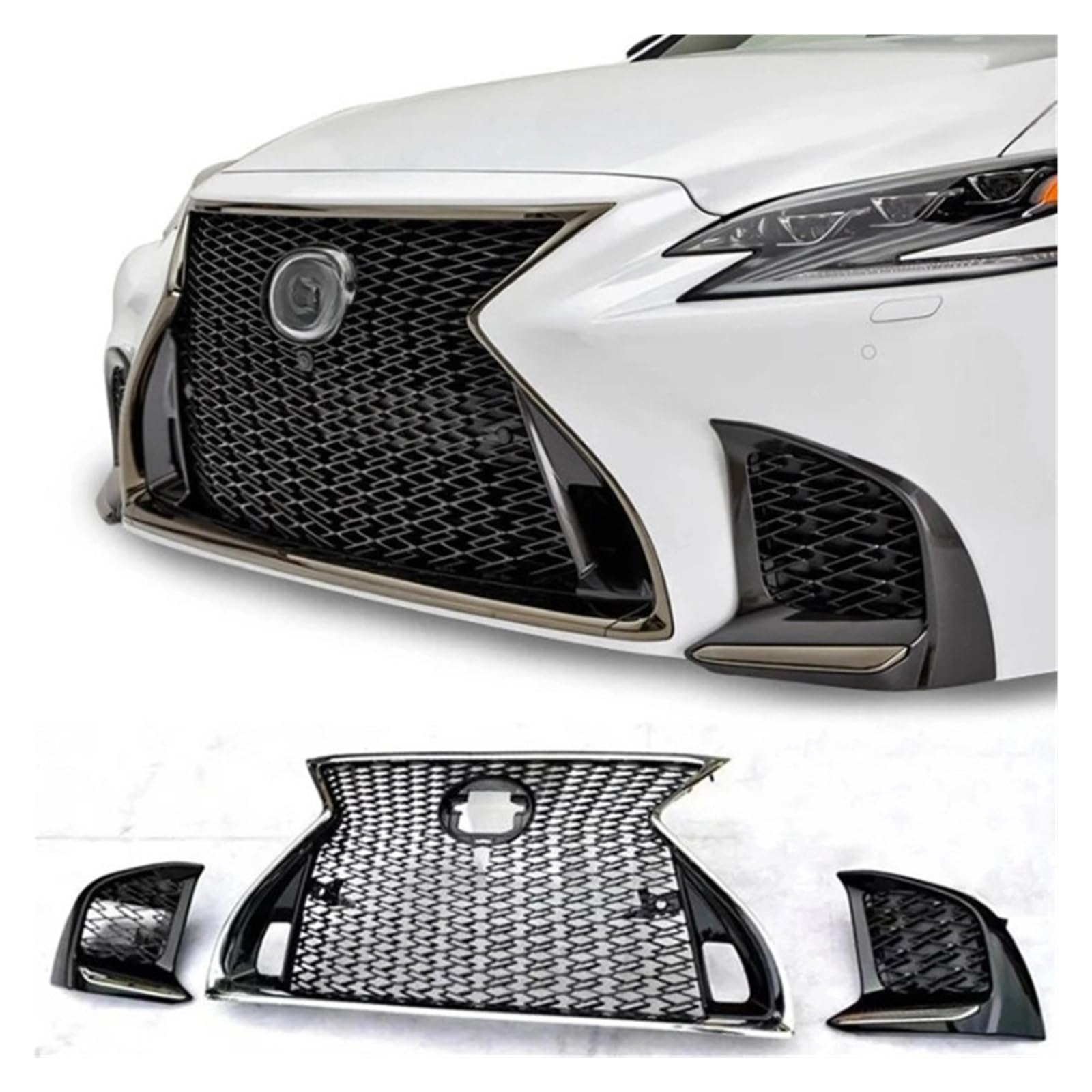 F Sport Version Frontgrill Kompatibel for Lexus LS350/500 2018 Und 2020 Body Kit Vor Dem Frontstoßstangengrill von DACOLWZING