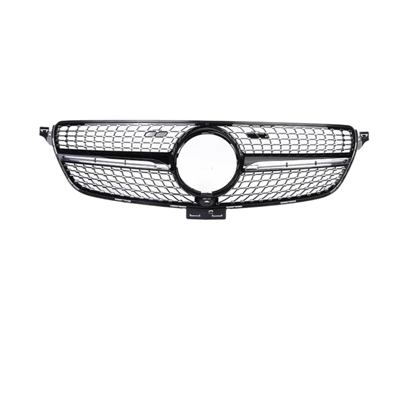 Frontstoßstange Diamant-Kühlergrill im Panamericana GT-Stil Kompatibel for Mercedes -Benz GLE-Klasse W166 Grill Silber Schwarz 2015-2019 Autozubehör(Diamond Black with) von DACOLWZING