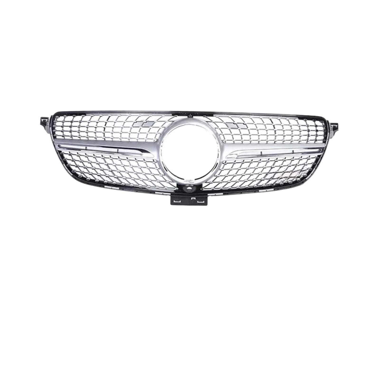 Frontstoßstange Diamant-Kühlergrill im Panamericana GT-Stil Kompatibel for Mercedes -Benz GLE-Klasse W166 Grill Silber Schwarz 2015-2019 Autozubehör(Diamond Silver with) von DACOLWZING