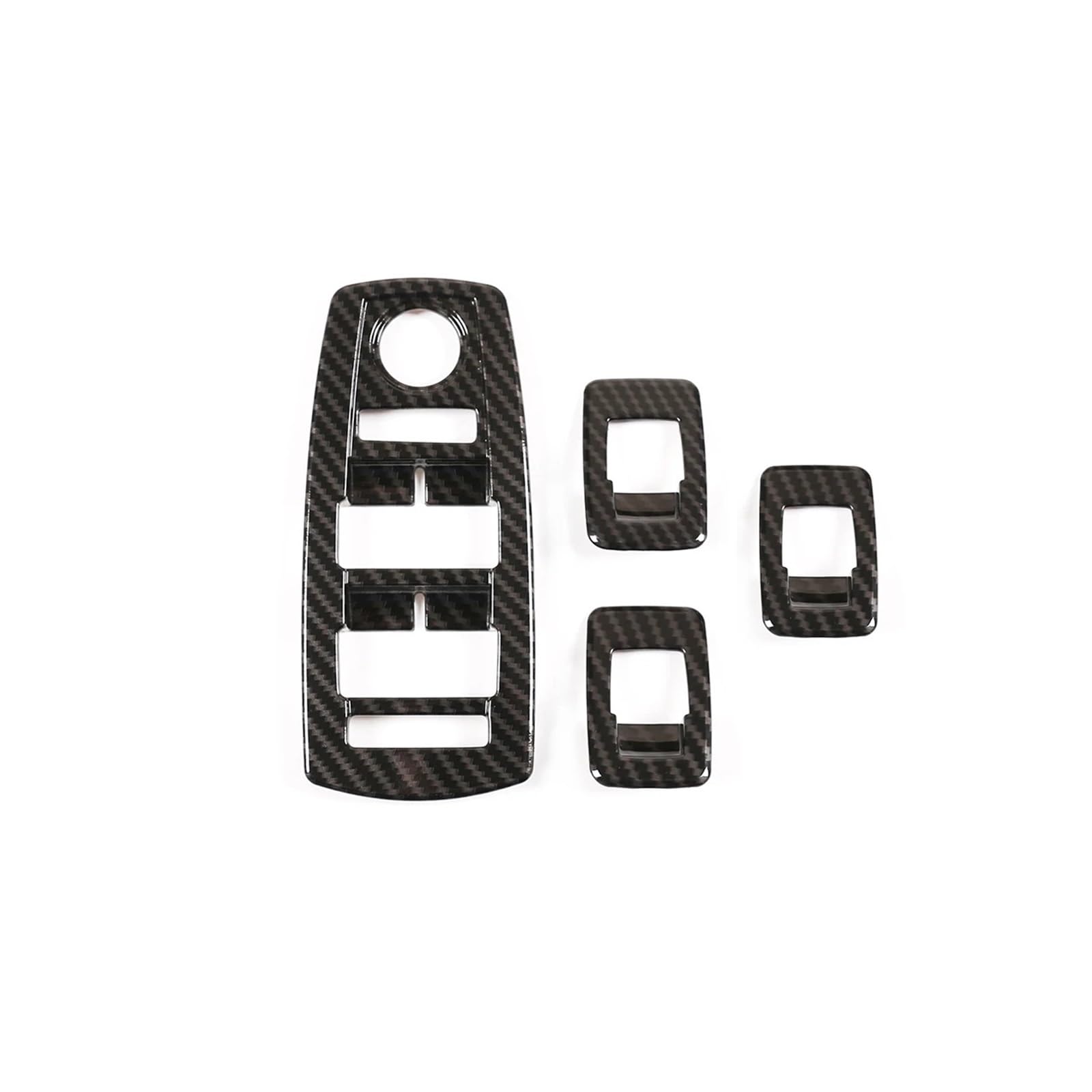 Kompatibel for BMW X3 E83 2006-2010 ABS Chrom/Kohlefaser Auto Fensterheber Schalter Knopf Rahmenabdeckung Zieraufkleber Autozubehör(Carbon Fiber) von DACOLWZING