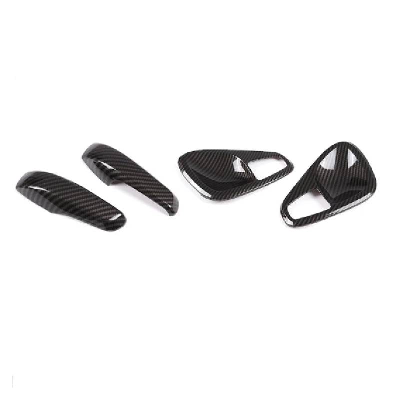 Kompatibel for Mercedes -Smart -Fortwo 451 2009-2014 Zierleiste Türschalenrahmen Aufkleber Innenausstattung Autotür Armlehne Griffabdeckung Kohlefaser(4pcs) von DACOLWZING