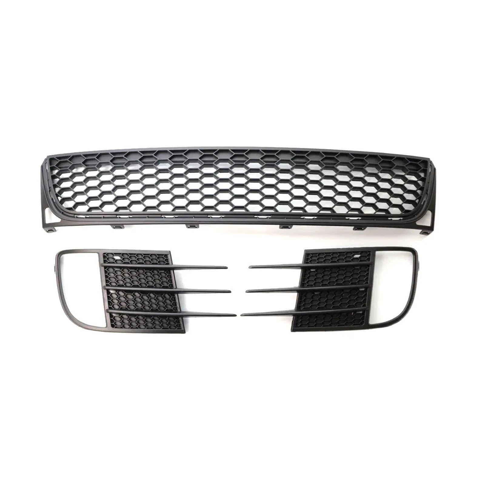 Kompatibel for VW -Golf -VI -MK6 2009-2013 GTI Frontstoßstange Unterer Kühlergrill + seitliche Nebelscheinwerferabdeckung 5K0853677C 5K0853666C 5K0853665C von DACOLWZING