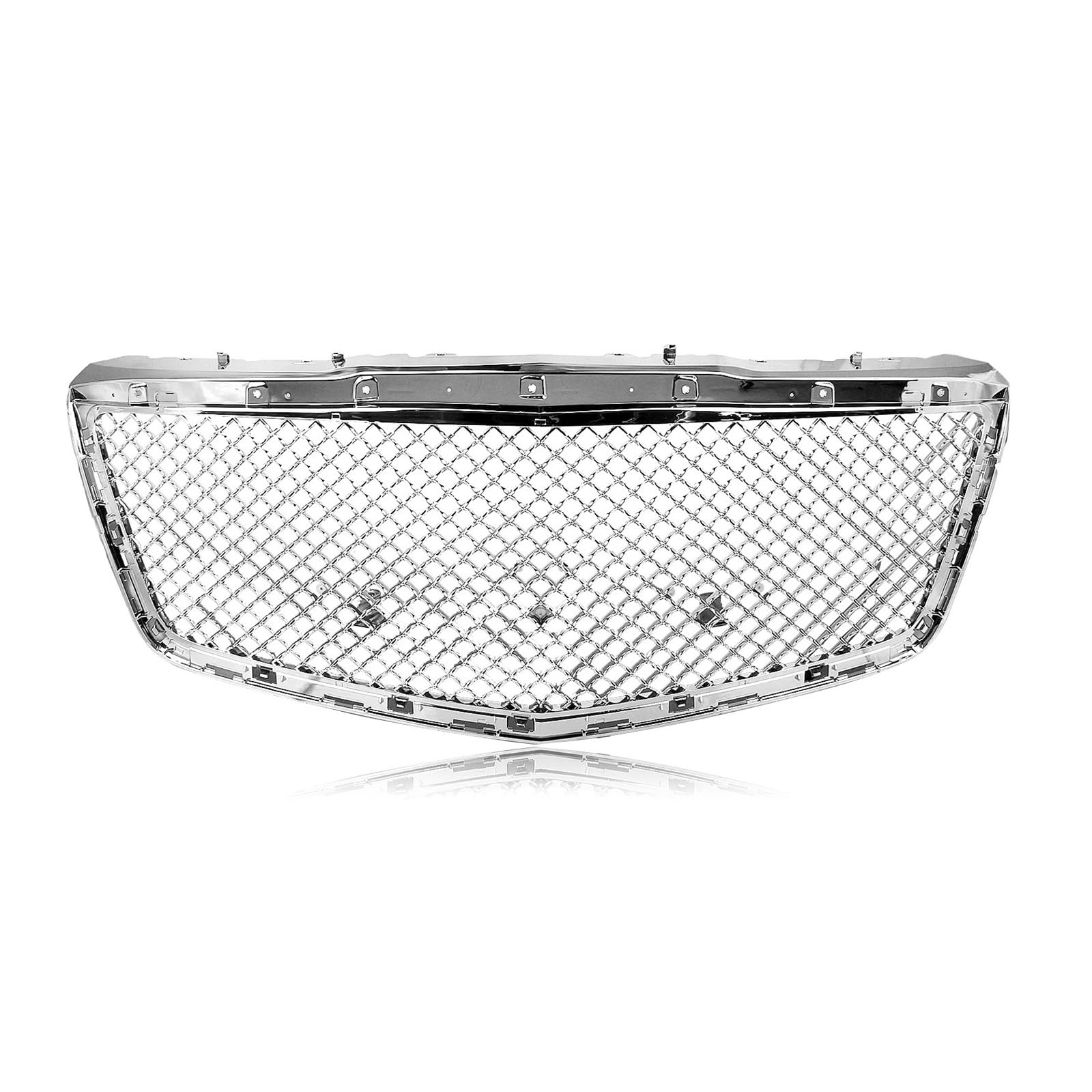 Kompatibel mit Cadillac -Cts Limousine 2014 2015 2016 2017 2018 2019 Waben-Stil Chrom-Kühlergrill Obere Stoßstange Haube Mesh Kit von DACOLWZING