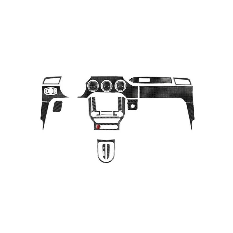 Kompatibel mit Mustang 2015 2016 2017 2018 2019 2020 Geschmiedete Carbonfaser-Aufkleber, CD-Bedienfeldverkleidung, Auto-Innenausstattung(Carbon fiber.) von DACOLWZING