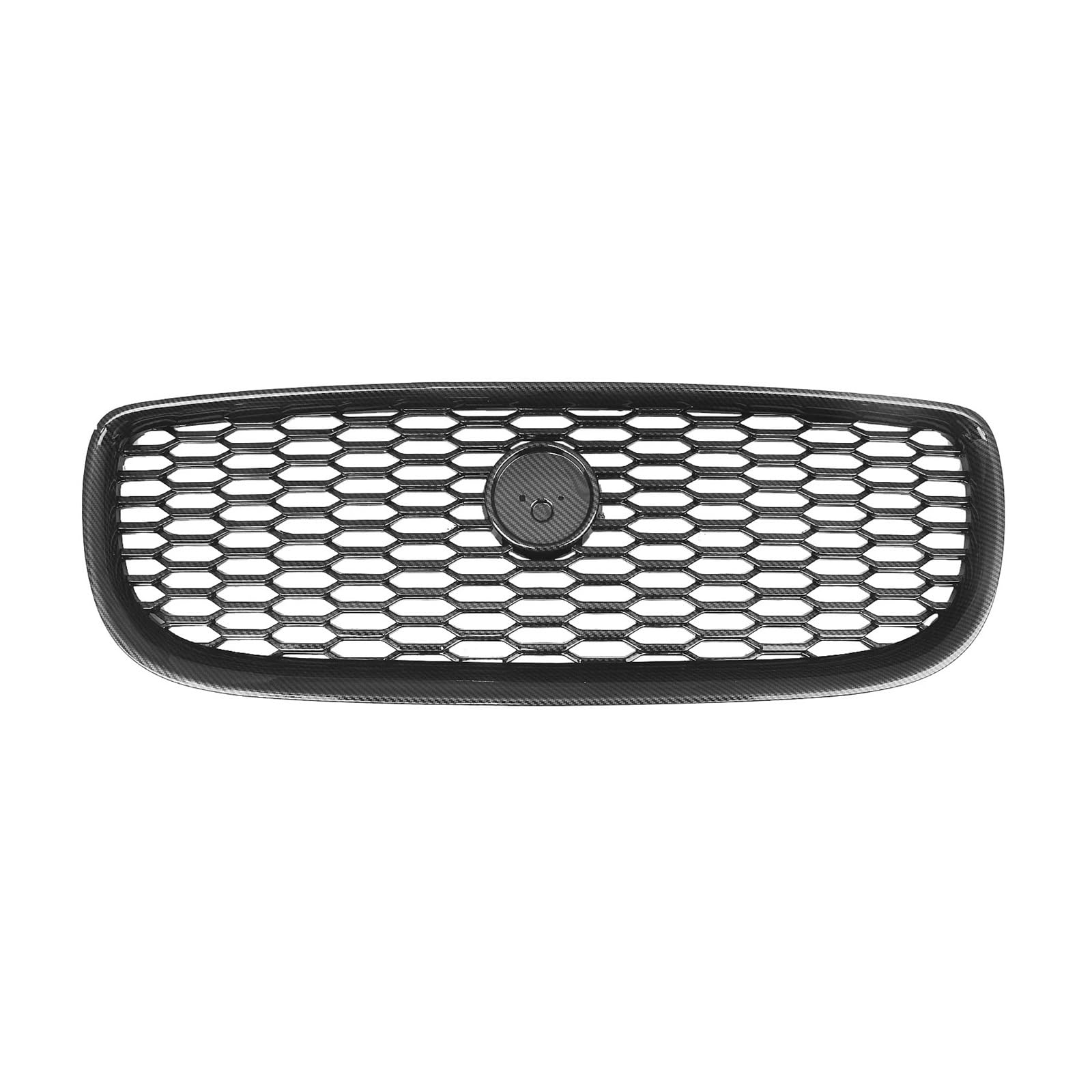 Kühlergrill Racing Grill Kompatibel for Jaguar -XE 2015 2016 2017 2018 Carbon Faser Look/Glanz/Matt Schwarz Auto Oberen Stoßstange Haube Mesh Gitter(Carbon Fiber Look) von DACOLWZING