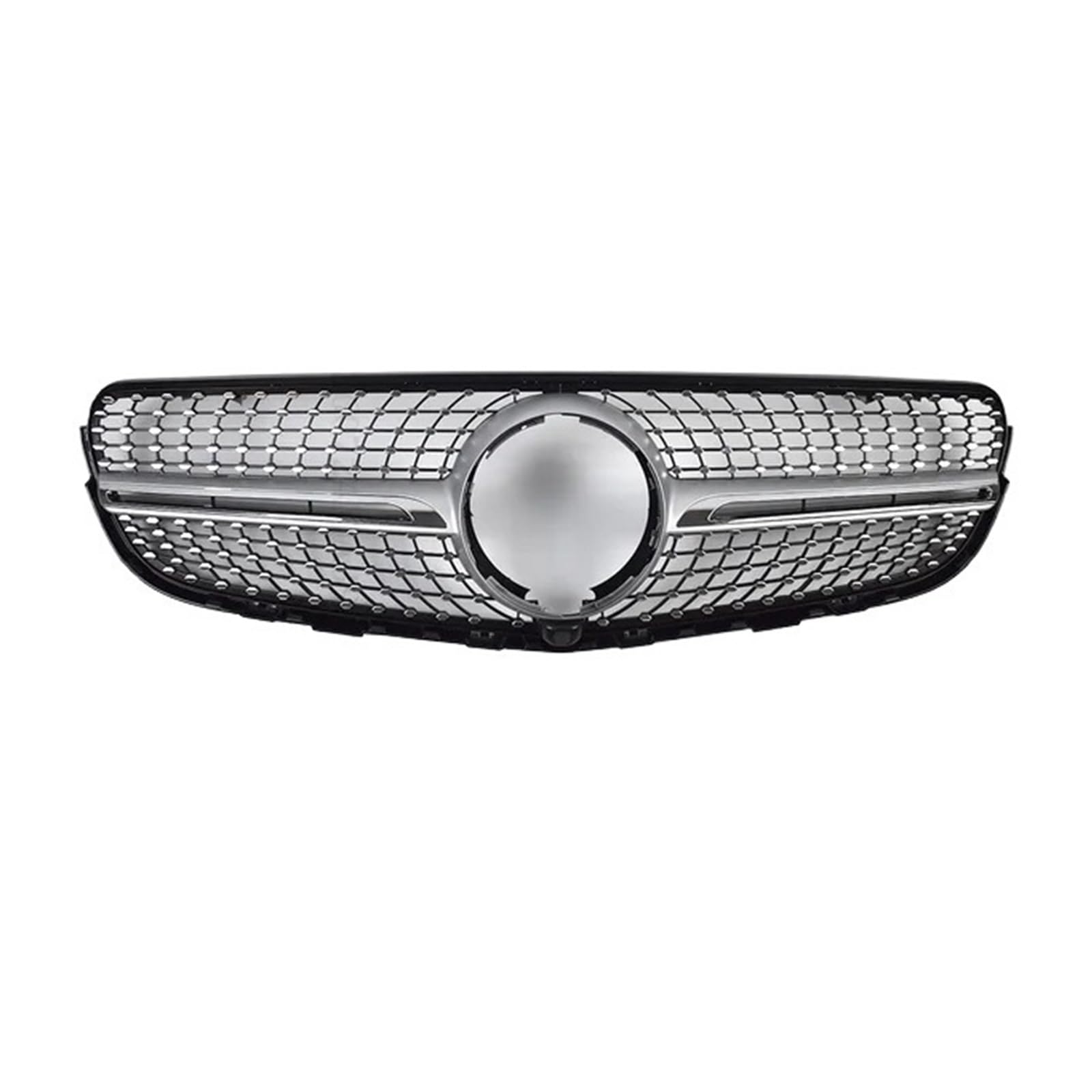 Kühlergrill Stoßstange Grill Gitter Tuning In Mitte Mesh Kompatibel for Mercedes -Benz GLC Coupe C253 X253 2015-2023 Zubehör Teil(15-19 Diamond Silver) von DACOLWZING