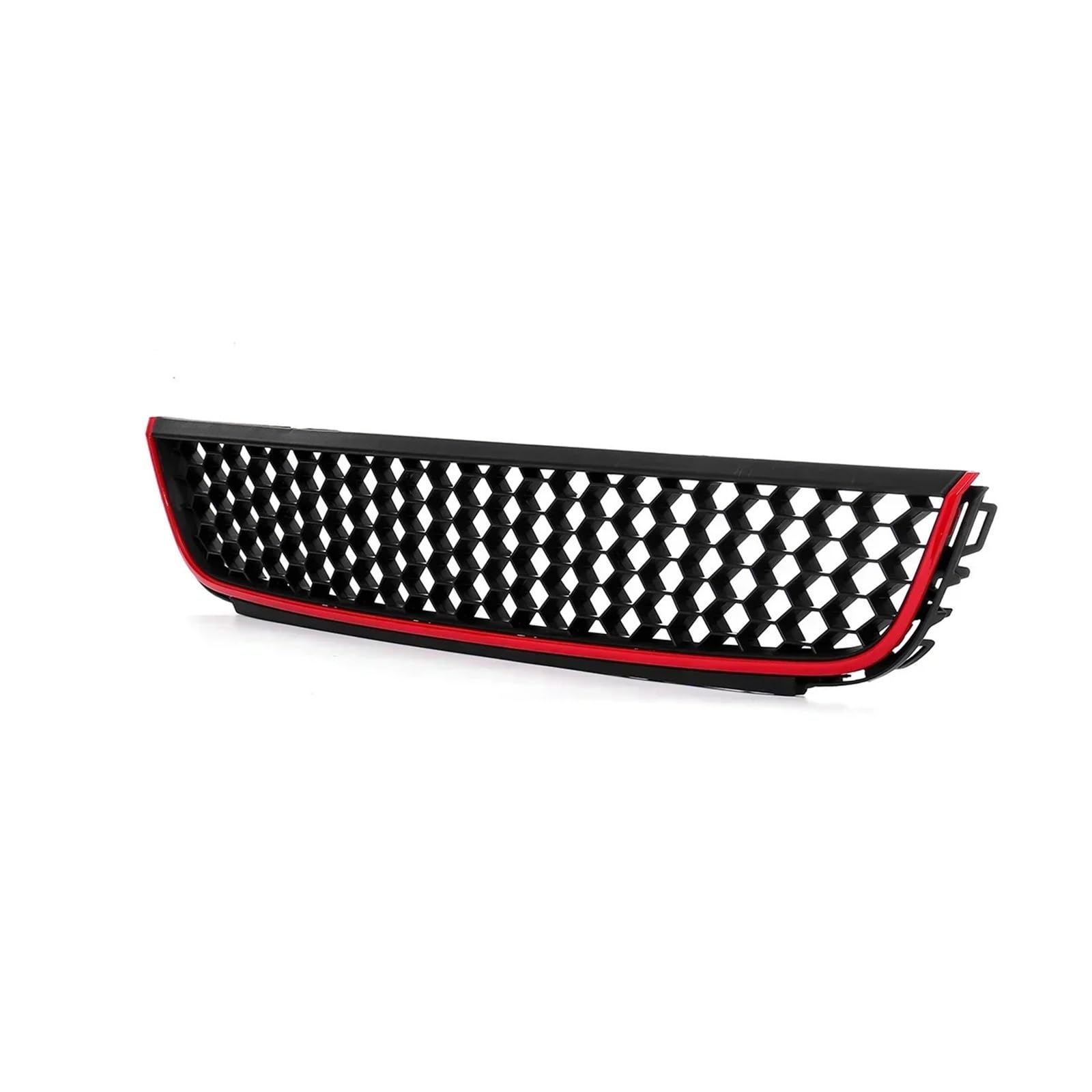 Schwarz-roter Frontgrill for die Stoßstange, vorne unten, mittig, kompatibel mit VW -Jetta -mk6 2012-2014, Limousinengrills, Außenteil von DACOLWZING