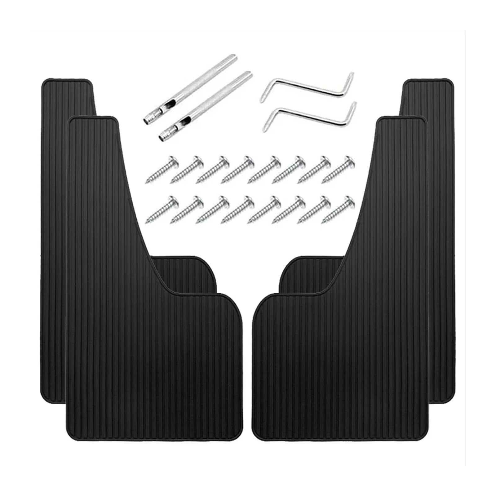 Universal-Auto-Kotflügel, Schmutzfänger for die Vorder- und Hinterräder, PP-Spritzschutz, Schutz for Auto-Schmutzfänger, Schrauben, Auto-SUV-Zubehör(4pcs Large Black) von DACOLWZING