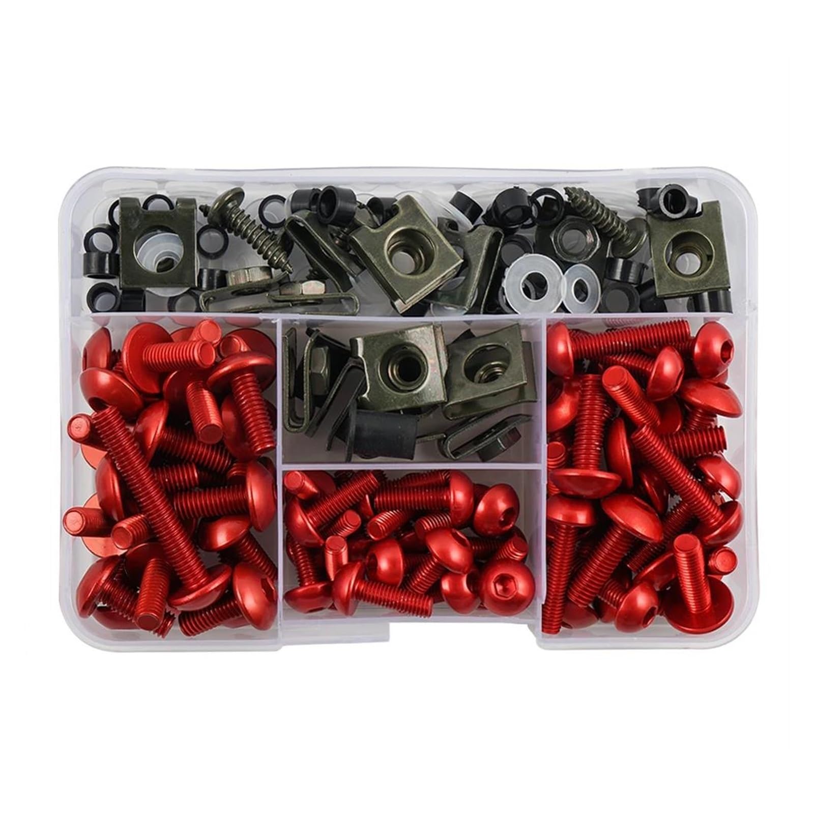 177PCS Motorrad Verkleidung Schrauben Schrauben Mutter Komplette Kit Für YAMA&HA TENERE 700 MT07 TMAX 500 560 FZ6 Xmax MT 09 MT03(Red) von DACONGI