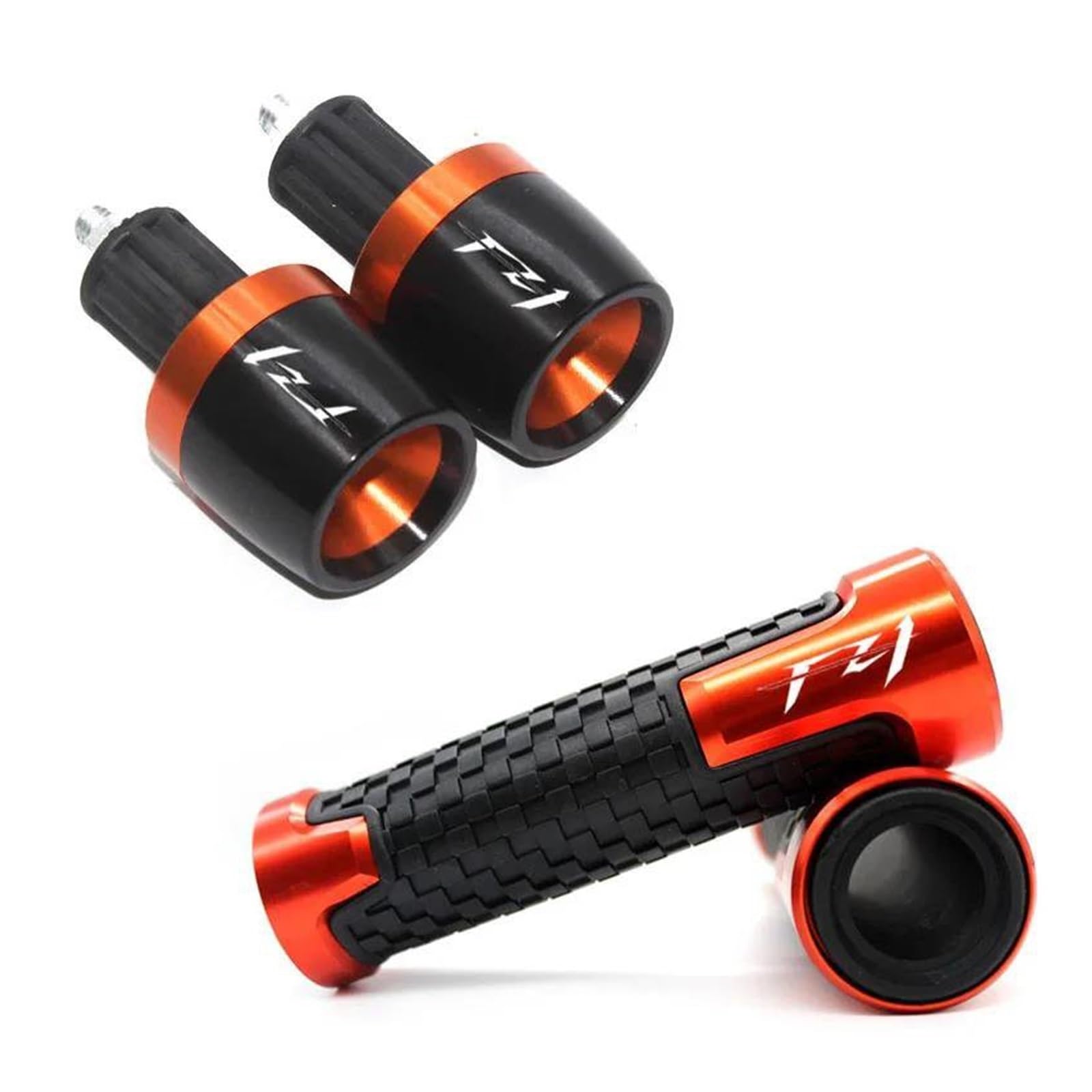 Für YAM&AHA FZ1 FAZER 2006-2015 2007 2008 2009 Motorrad 7/8 "22MM Lenker Handgriffe Griff Bar End Kappe Lenkergriffe(Orange3) von DACONGI