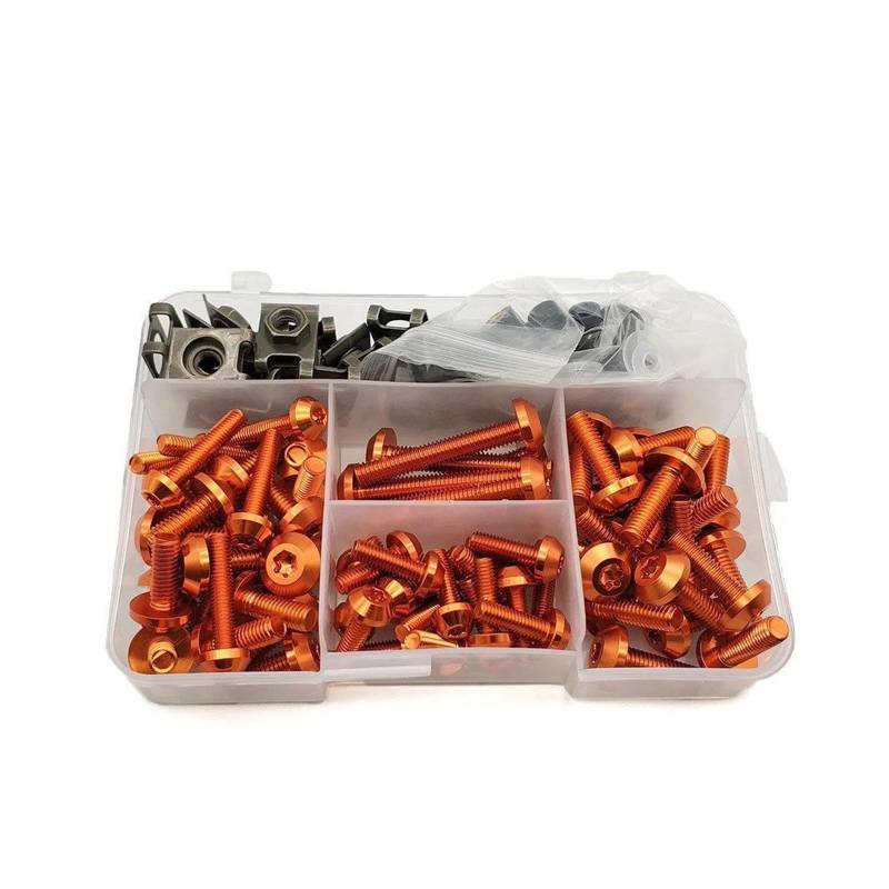 Motorrad Verkleidung Schrauben Muttern Kit Körper Fastener Clips Schraube Für B&MW F650GS F700GS F 650 700 Gs F650 F700gs F800R F800S(Orange) von DACONGI