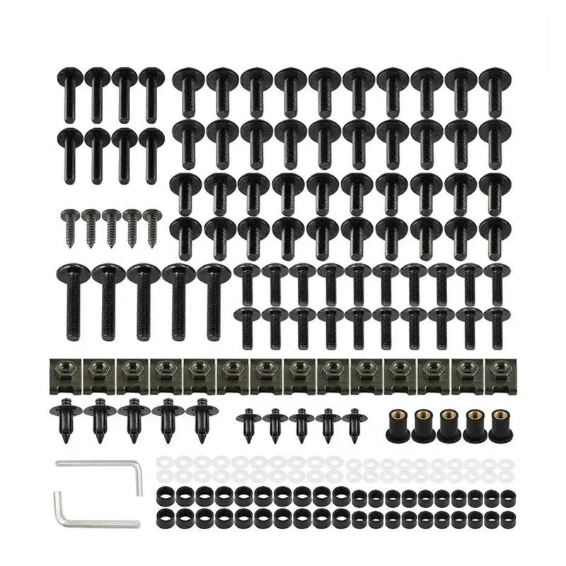 Verkleidungsschraubensatz Für YAMA&HA SMAX Xmax X-MAX 125 150 XMAX125 Xmax 150 Morphous Vino 50 Vino 50 Vino 125 Motorrad Verkleidung Schrauben Schraube Mutter Clip Kit(Black) von DACONGI