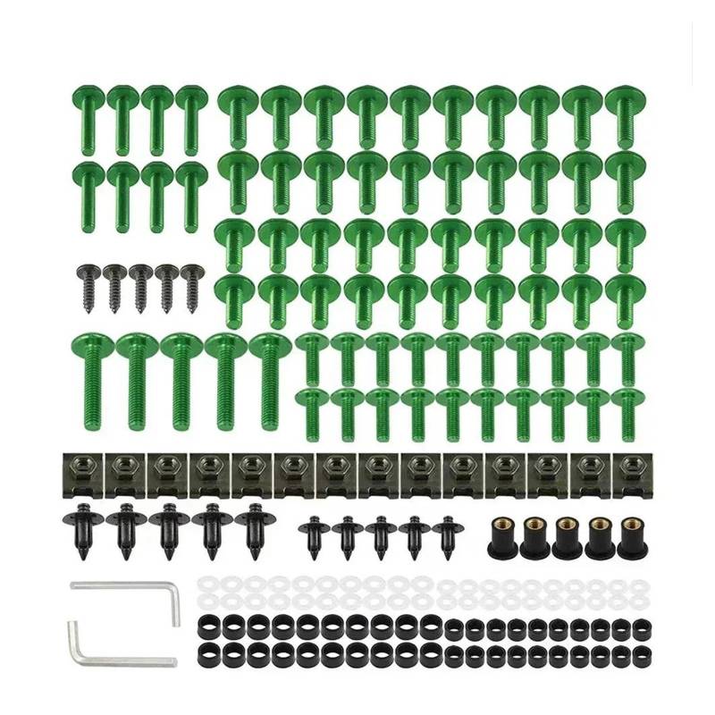 Verkleidungsschraubensatz Für YAMA&HA SMAX Xmax X-MAX 125 150 XMAX125 Xmax 150 Morphous Vino 50 Vino 50 Vino 125 Motorrad Verkleidung Schrauben Schraube Mutter Clip Kit(Green) von DACONGI